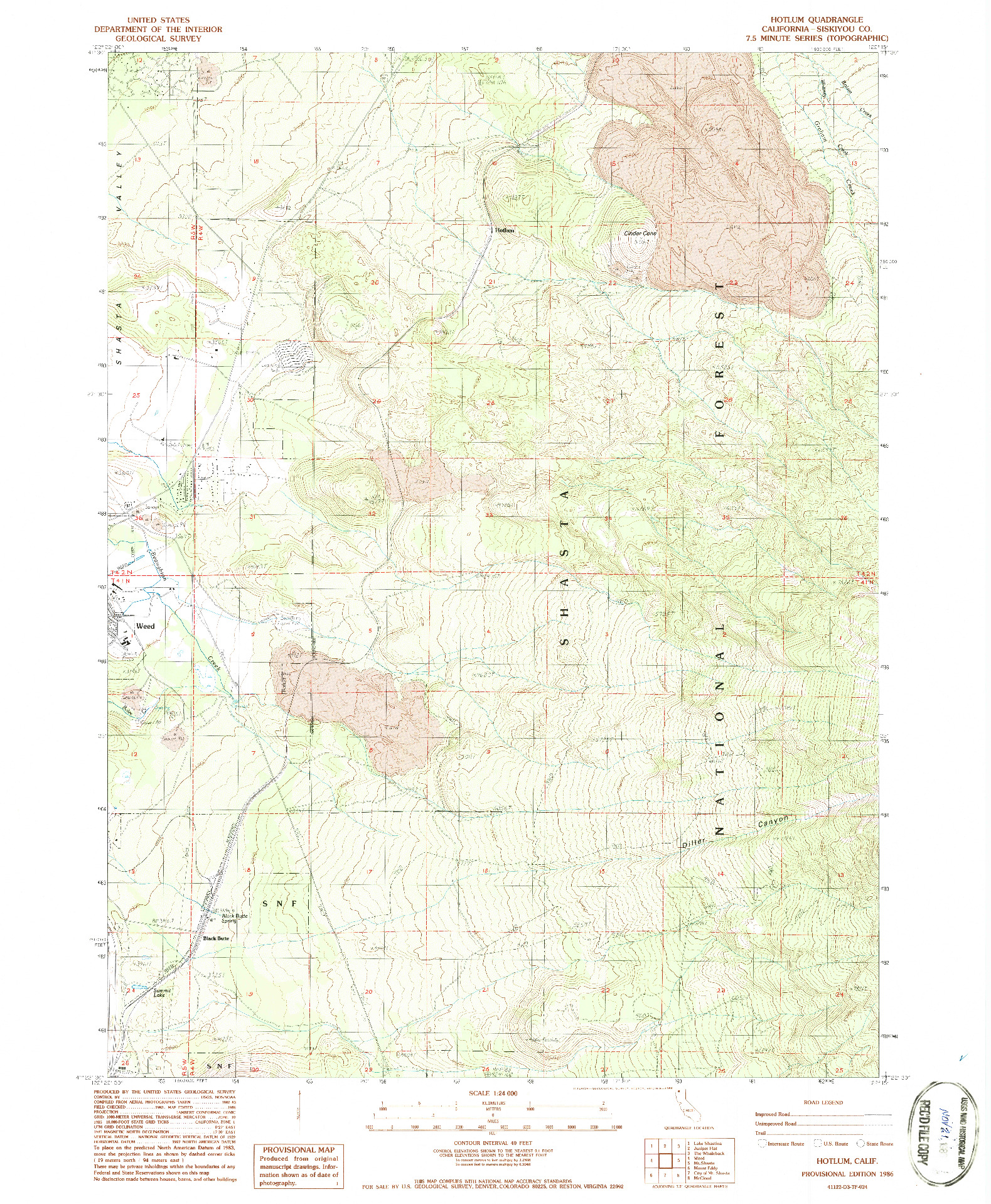 USGS 1:24000-SCALE QUADRANGLE FOR HOTLUM, CA 1986
