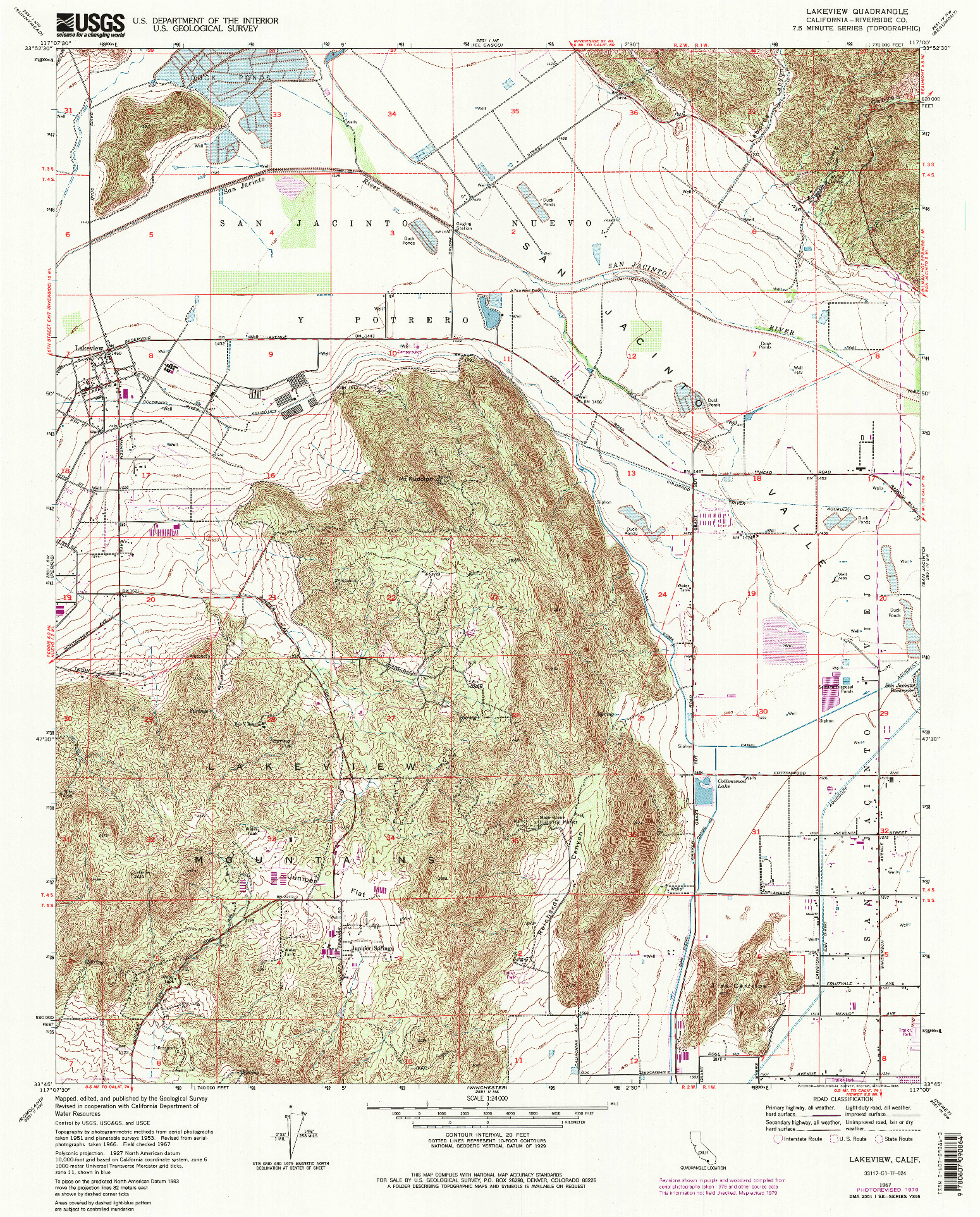 USGS 1:24000-SCALE QUADRANGLE FOR LAKEVIEW, CA 1967
