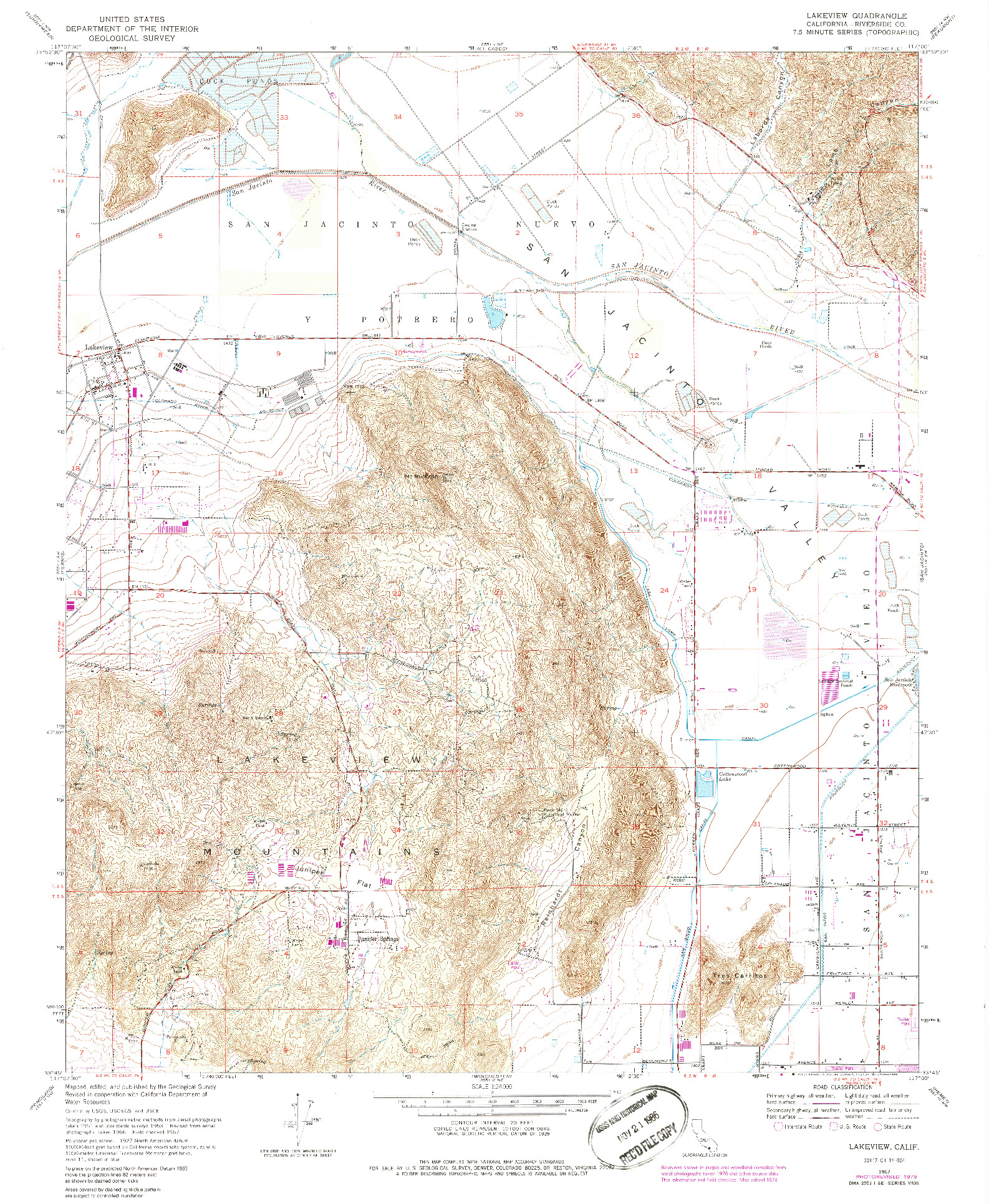 USGS 1:24000-SCALE QUADRANGLE FOR LAKEVIEW, CA 1967