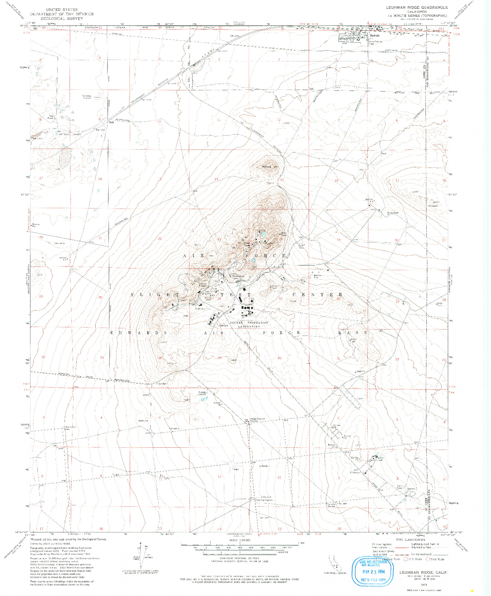 USGS 1:24000-SCALE QUADRANGLE FOR LEUHMAN RIDGE, CA 1973