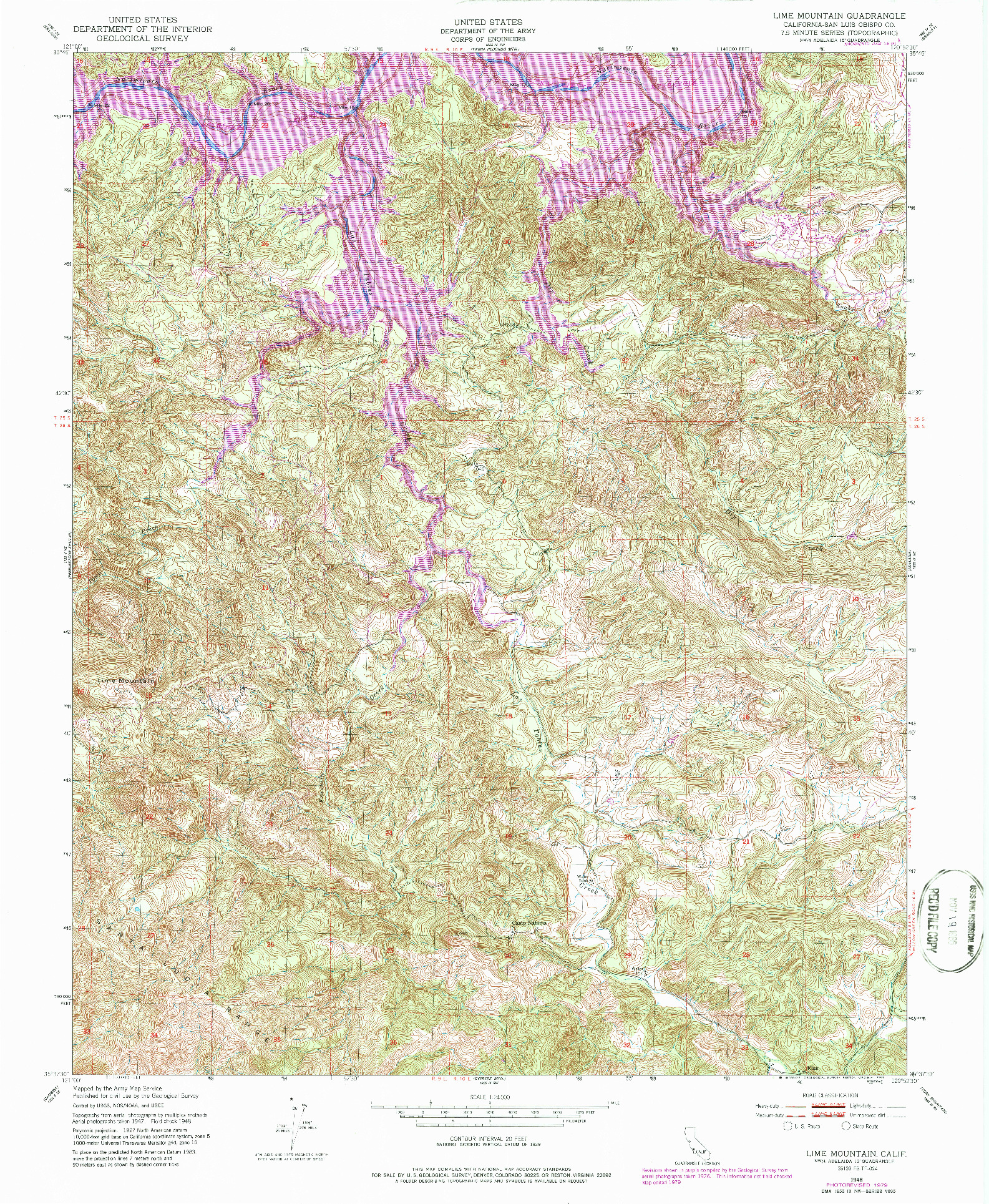 USGS 1:24000-SCALE QUADRANGLE FOR LIME MOUNTAIN, CA 1948