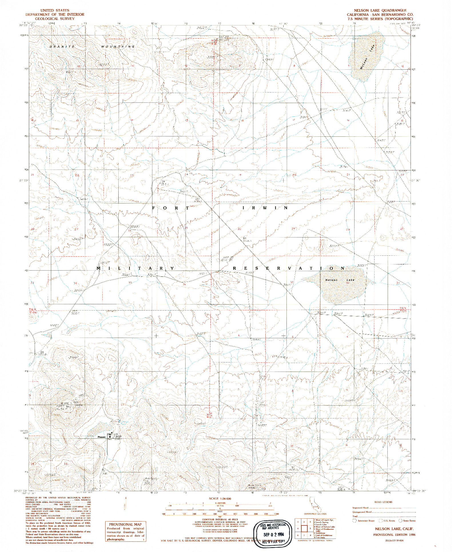 USGS 1:24000-SCALE QUADRANGLE FOR NELSON LAKE, CA 1986