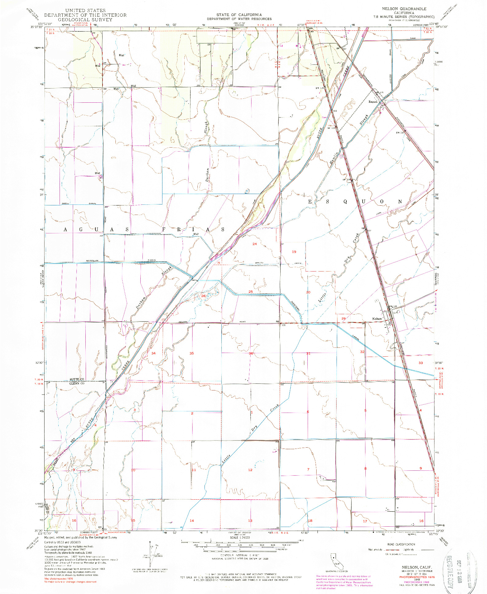 USGS 1:24000-SCALE QUADRANGLE FOR NELSON, CA 1948