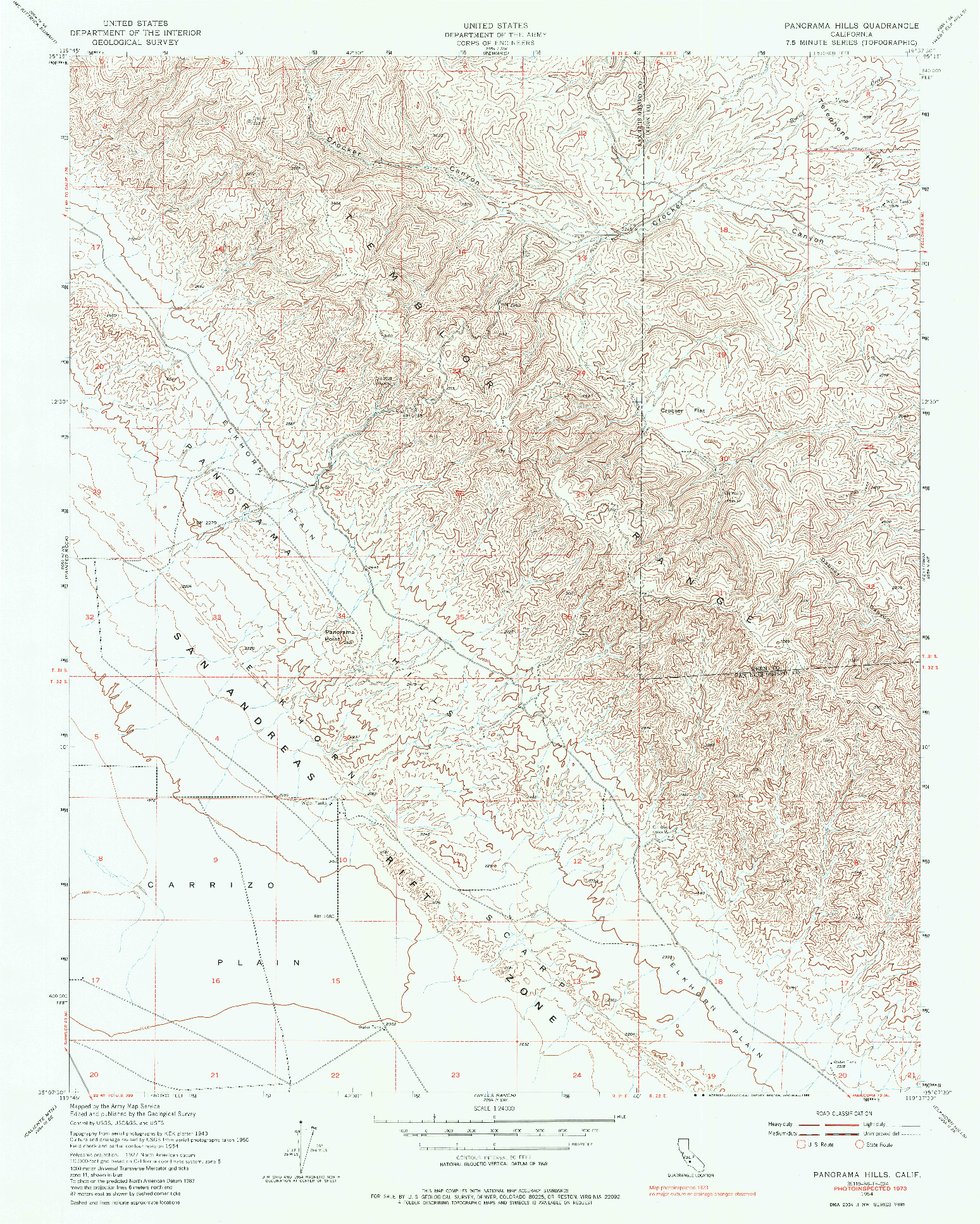 USGS 1:24000-SCALE QUADRANGLE FOR PANORAMA HILLS, CA 1954