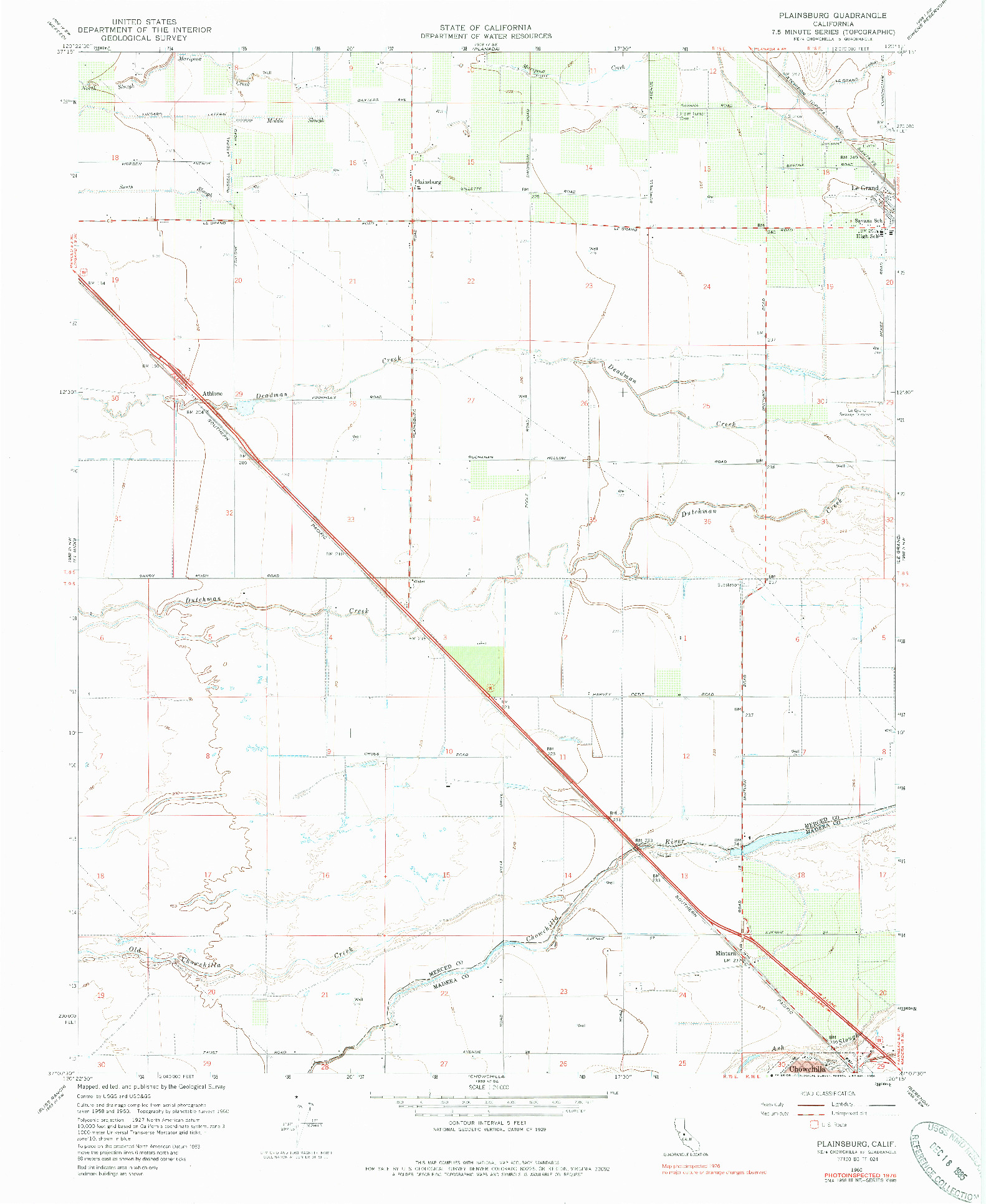 USGS 1:24000-SCALE QUADRANGLE FOR PLAINSBURG, CA 1960