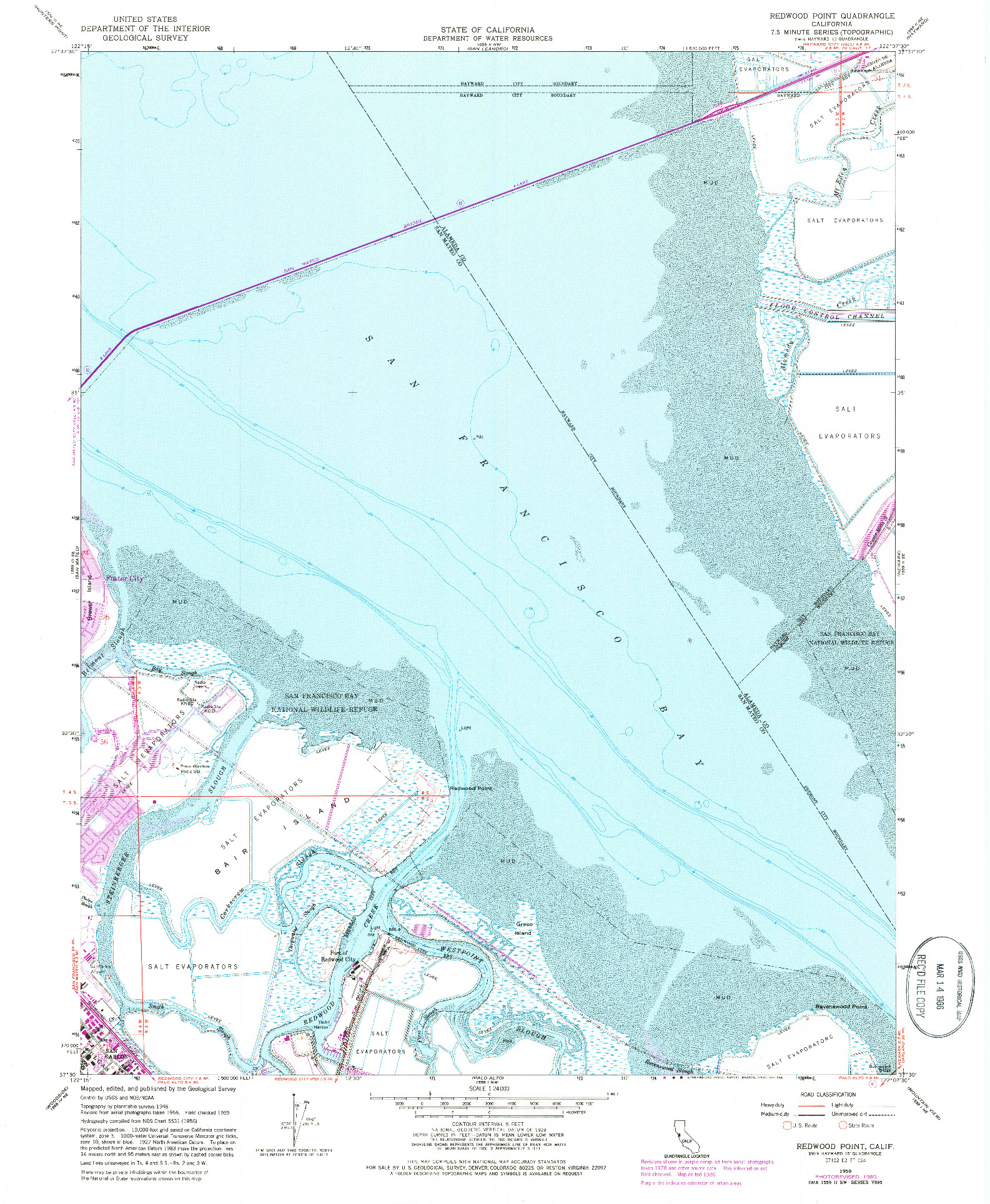 USGS 1:24000-SCALE QUADRANGLE FOR REDWOOD POINT, CA 1959