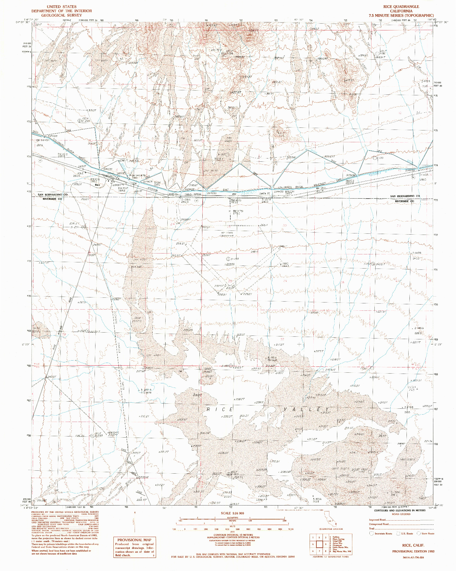 USGS 1:24000-SCALE QUADRANGLE FOR RICE, CA 1983