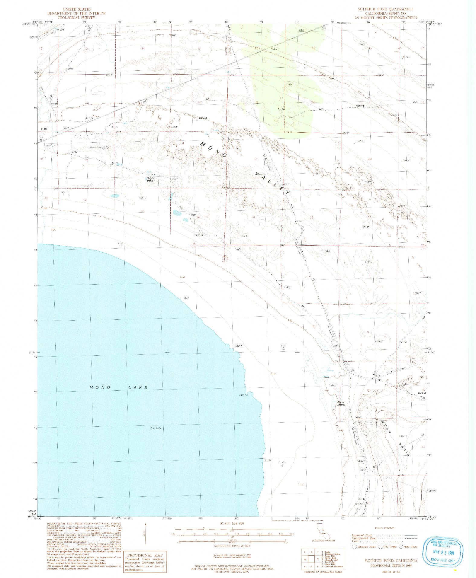 USGS 1:24000-SCALE QUADRANGLE FOR SULPHUR POND, CA 1986