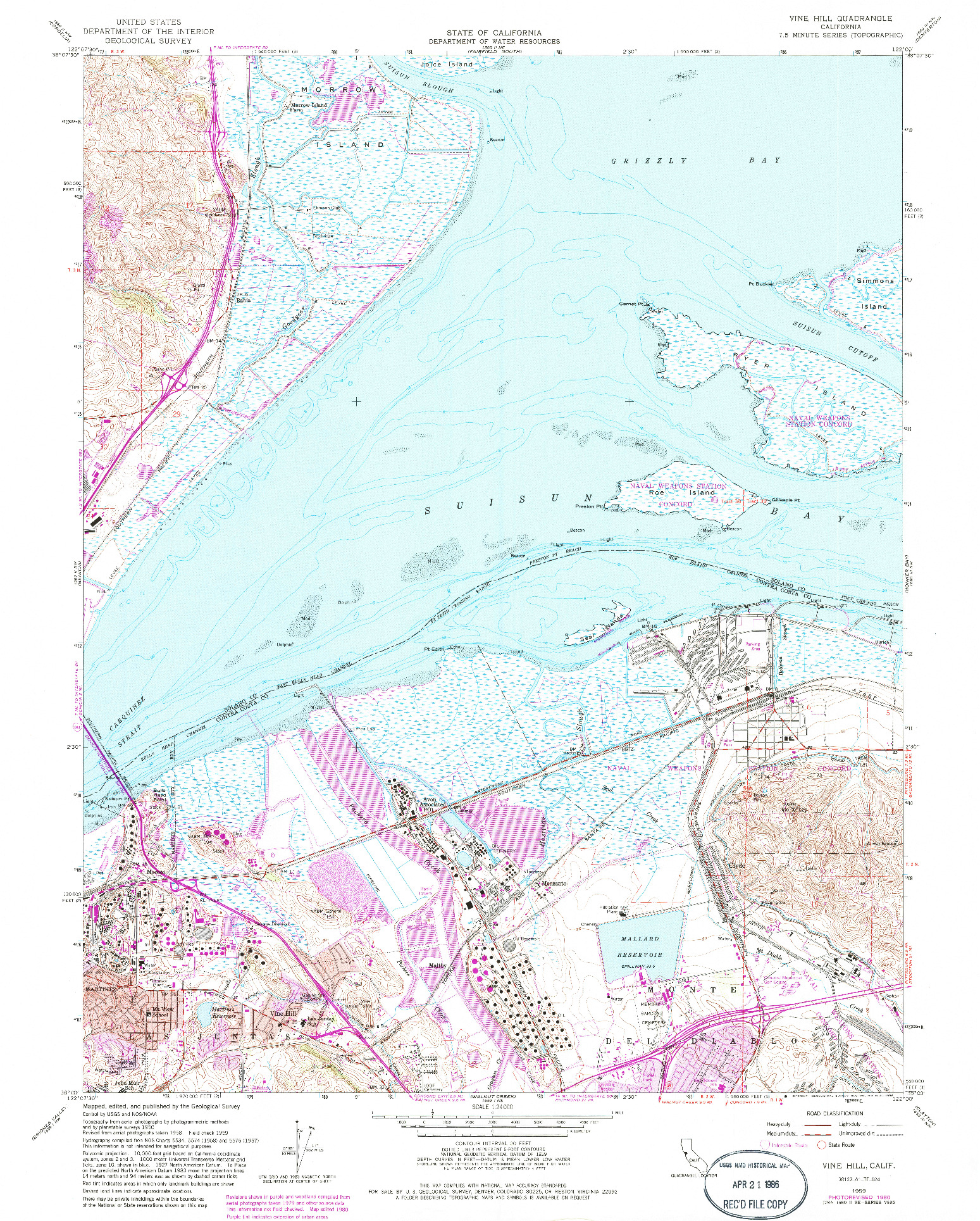 USGS 1:24000-SCALE QUADRANGLE FOR VINE HILL, CA 1959