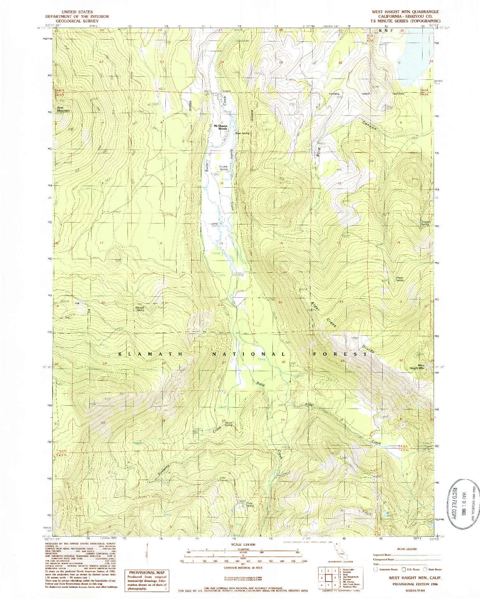 USGS 1:24000-SCALE QUADRANGLE FOR WEST HAIGHT MTN, CA 1986