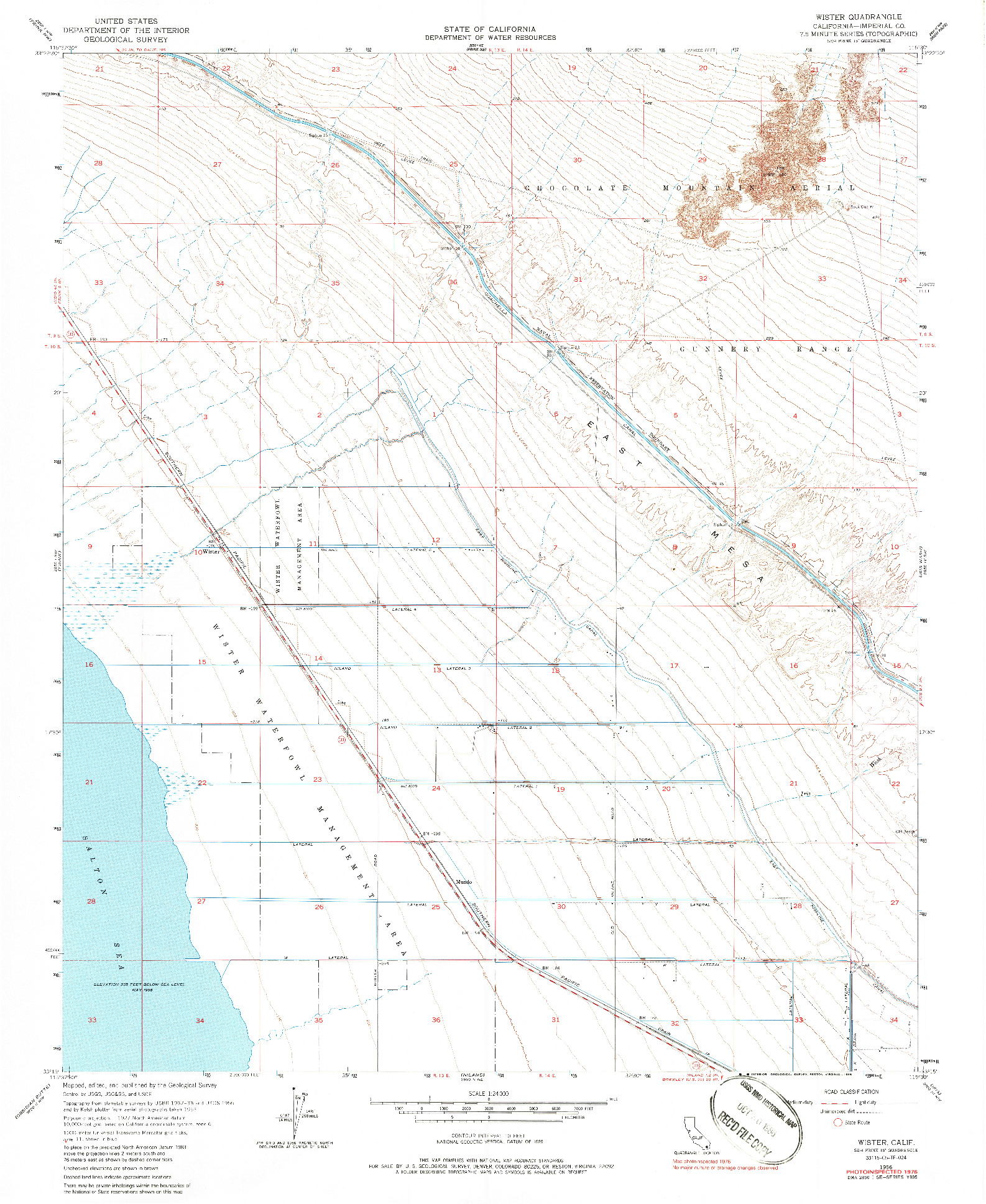 USGS 1:24000-SCALE QUADRANGLE FOR WISTER, CA 1956