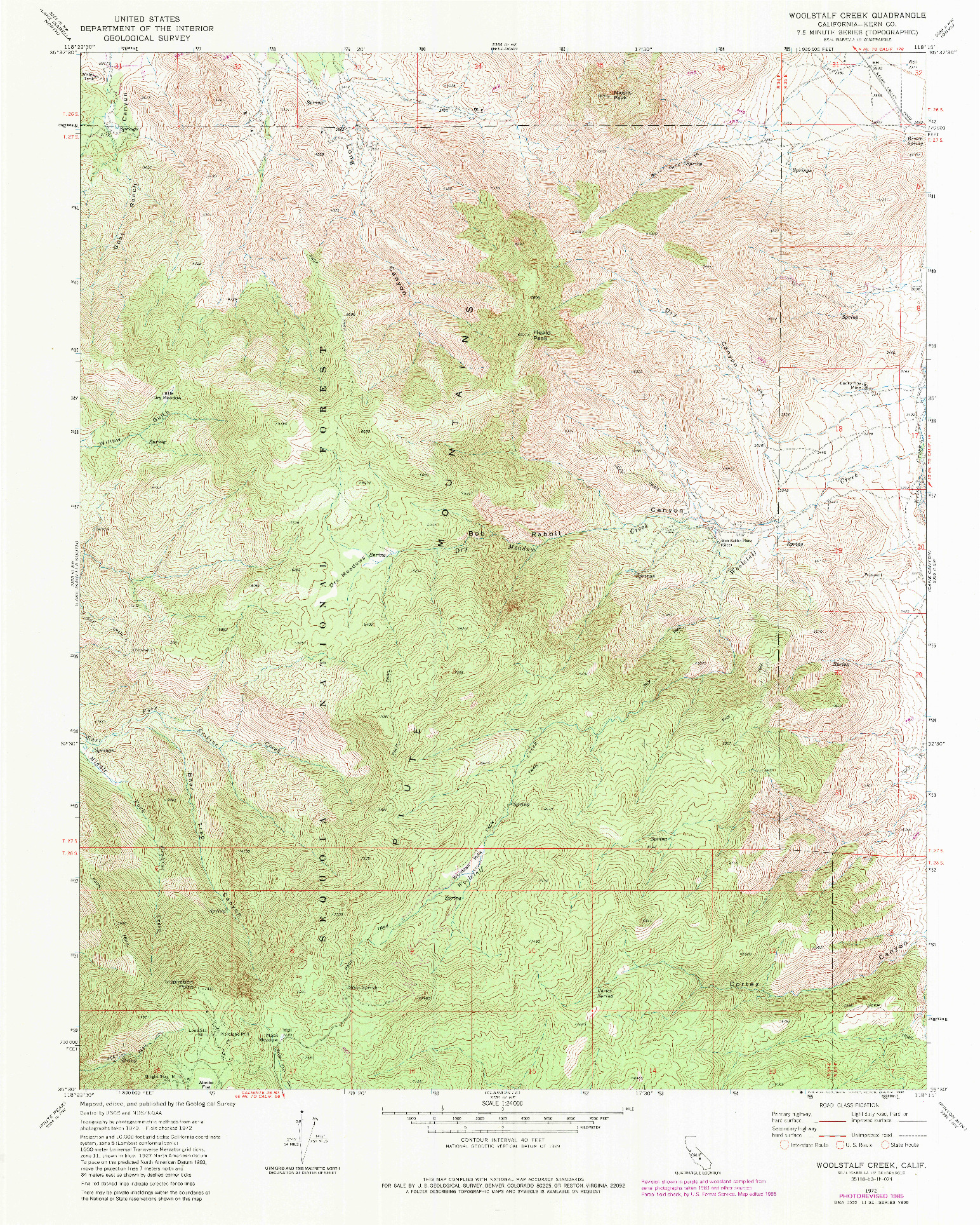 USGS 1:24000-SCALE QUADRANGLE FOR WOOLSTALF CREEK, CA 1972