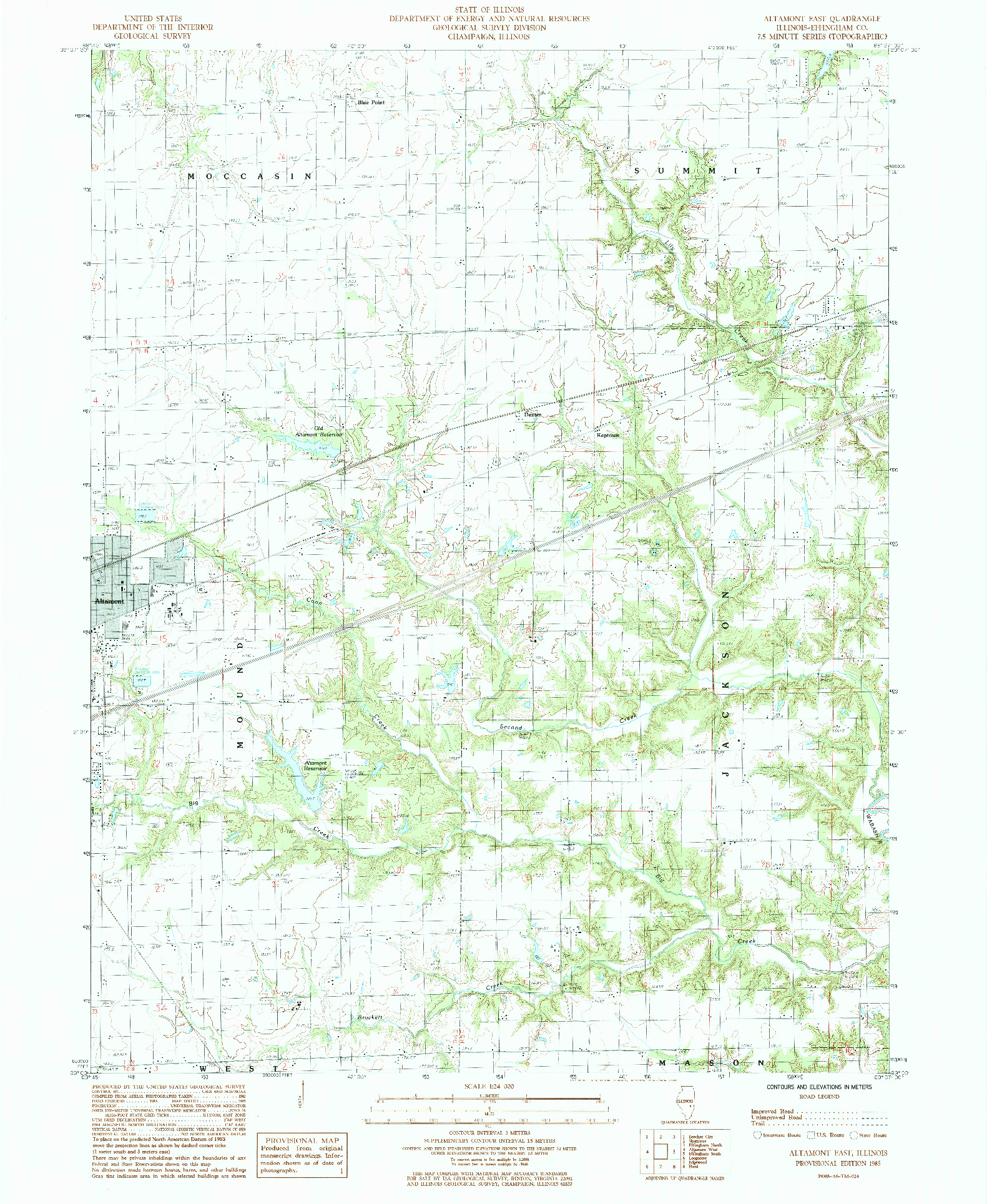 USGS 1:24000-SCALE QUADRANGLE FOR ALTAMONT EAST, IL 1985