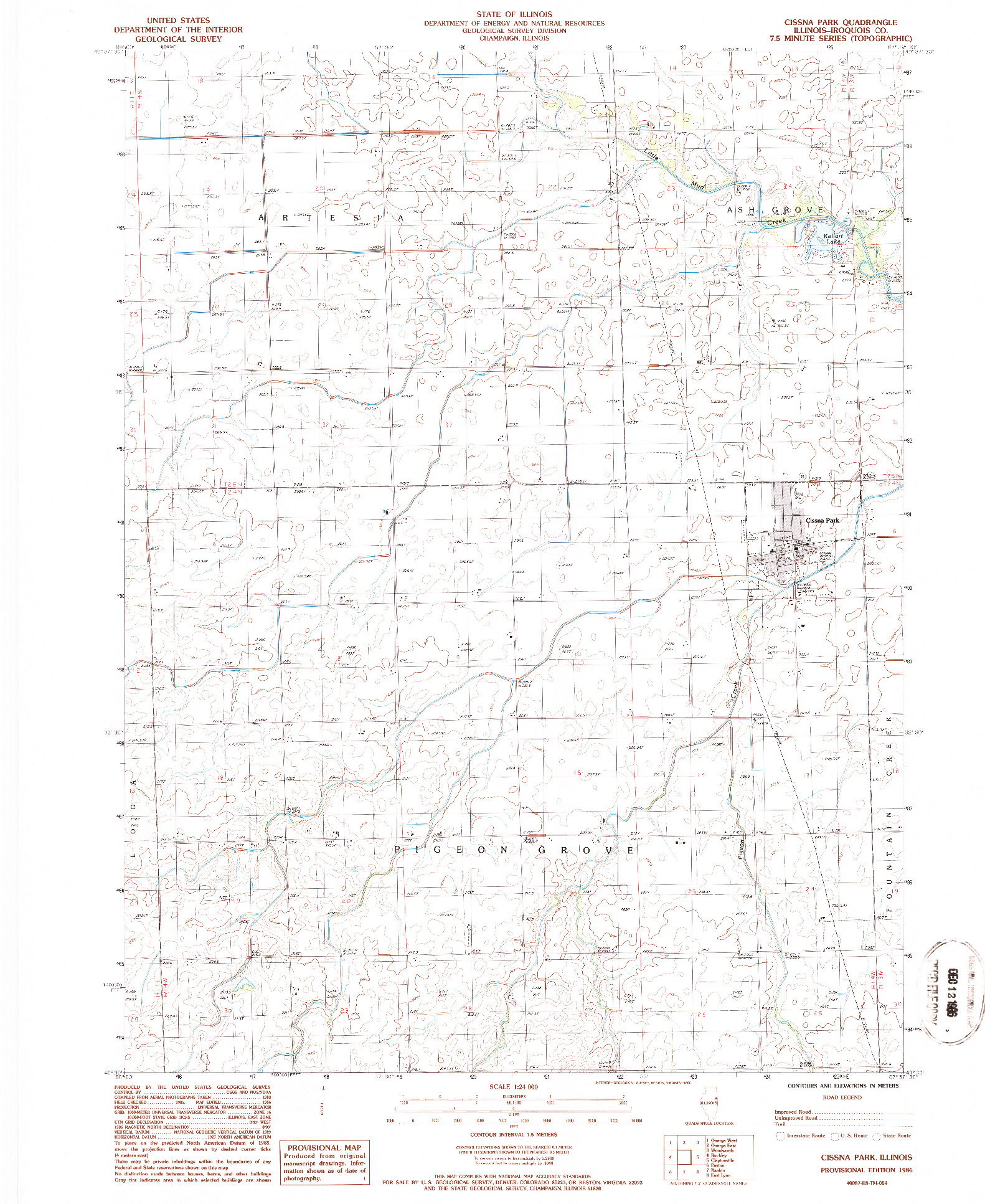 USGS 1:24000-SCALE QUADRANGLE FOR CISSNA PARK, IL 1986