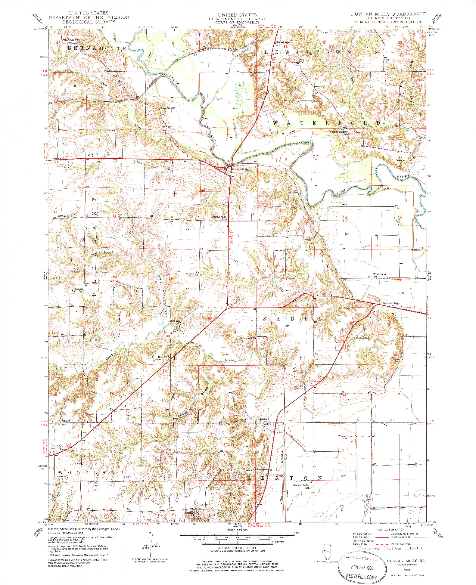 USGS 1:24000-SCALE QUADRANGLE FOR DUNCAN MILLS, IL 1948