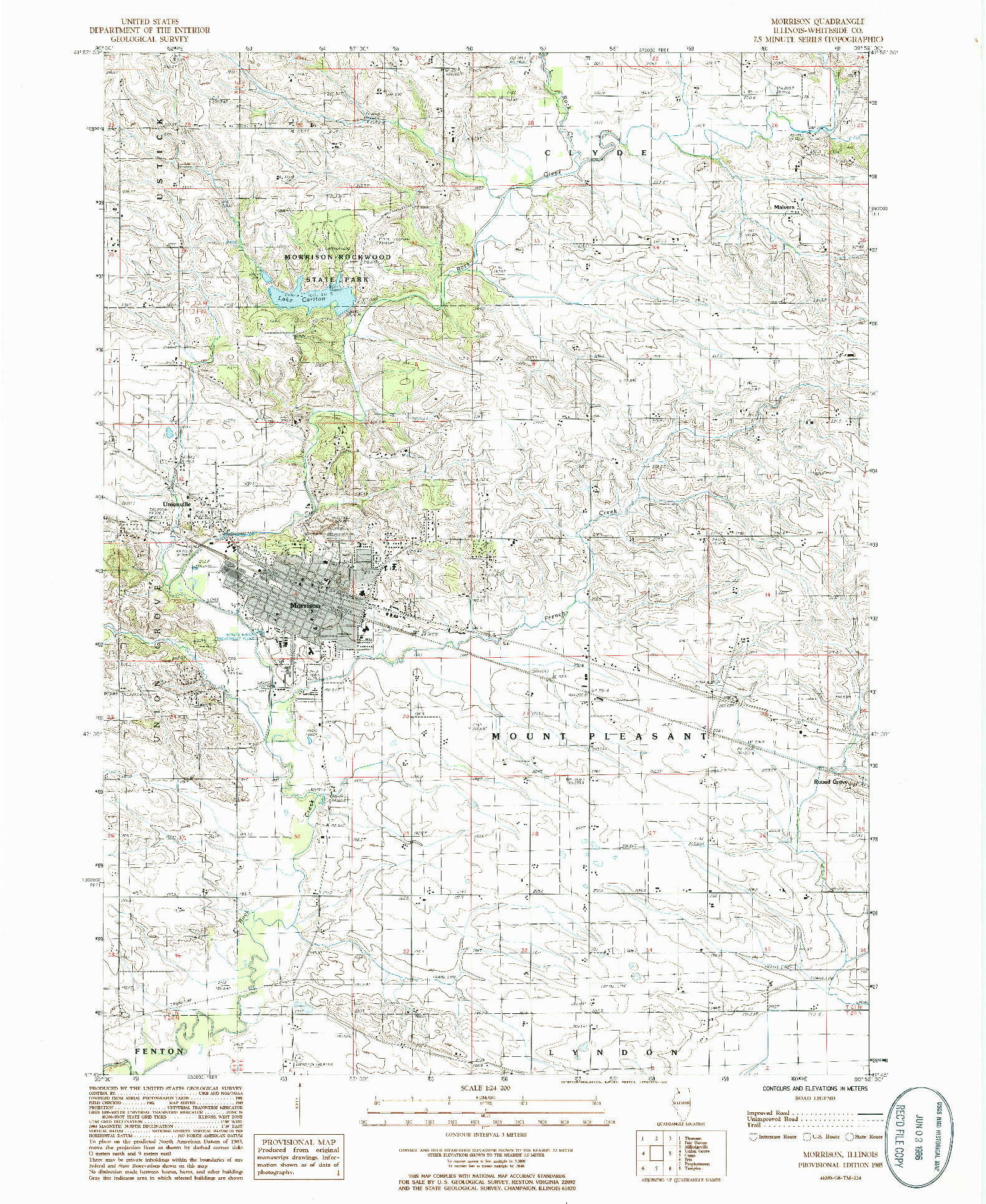 USGS 1:24000-SCALE QUADRANGLE FOR MORRISON, IL 1985