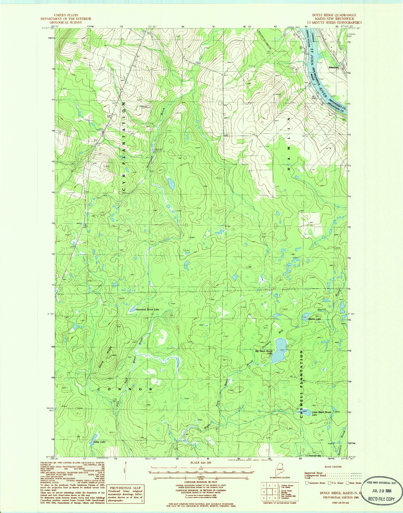 USGS 1:24000-SCALE QUADRANGLE FOR DOYLE RIDGE, ME 1986