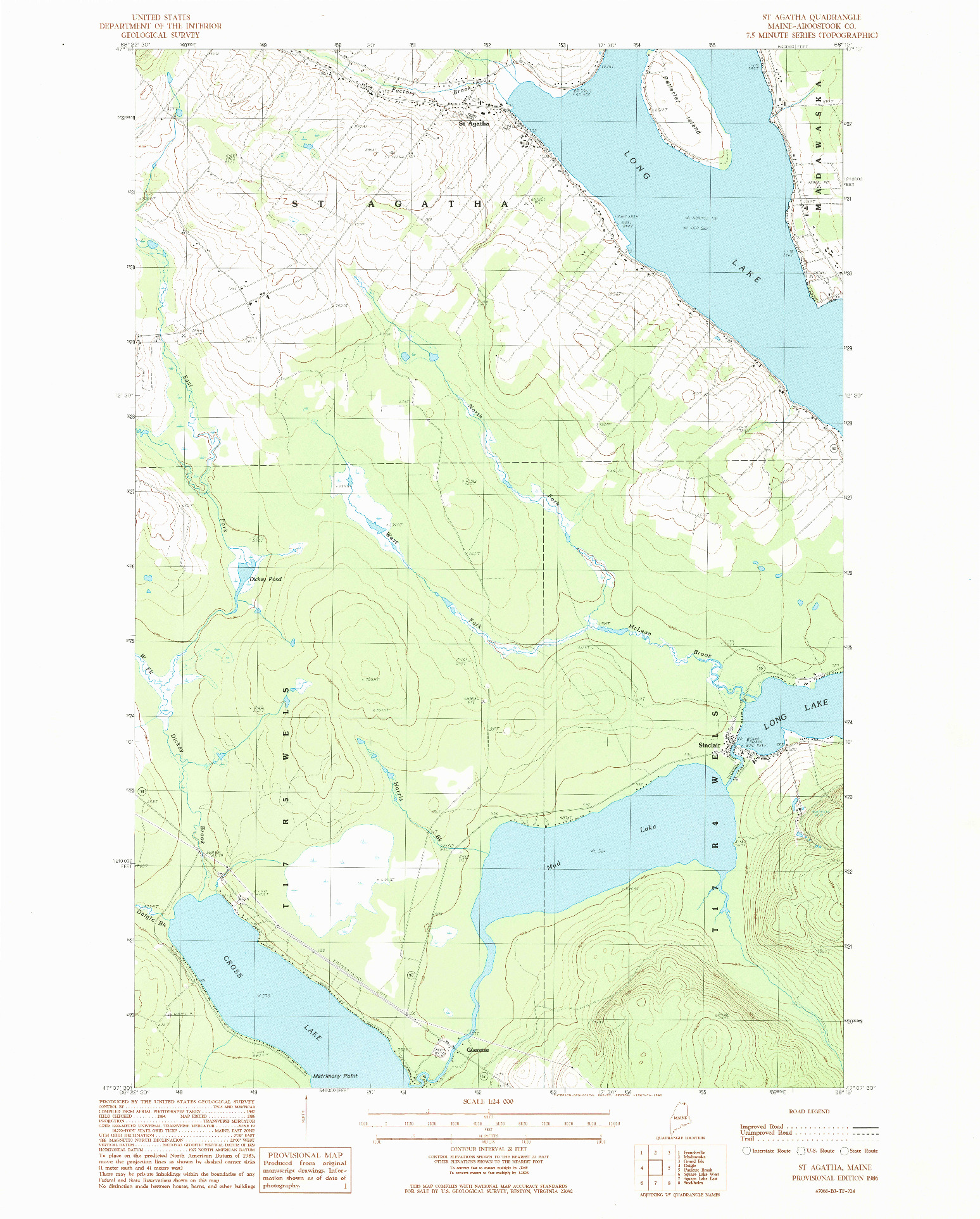 USGS 1:24000-SCALE QUADRANGLE FOR ST. AGATHA, ME 1986