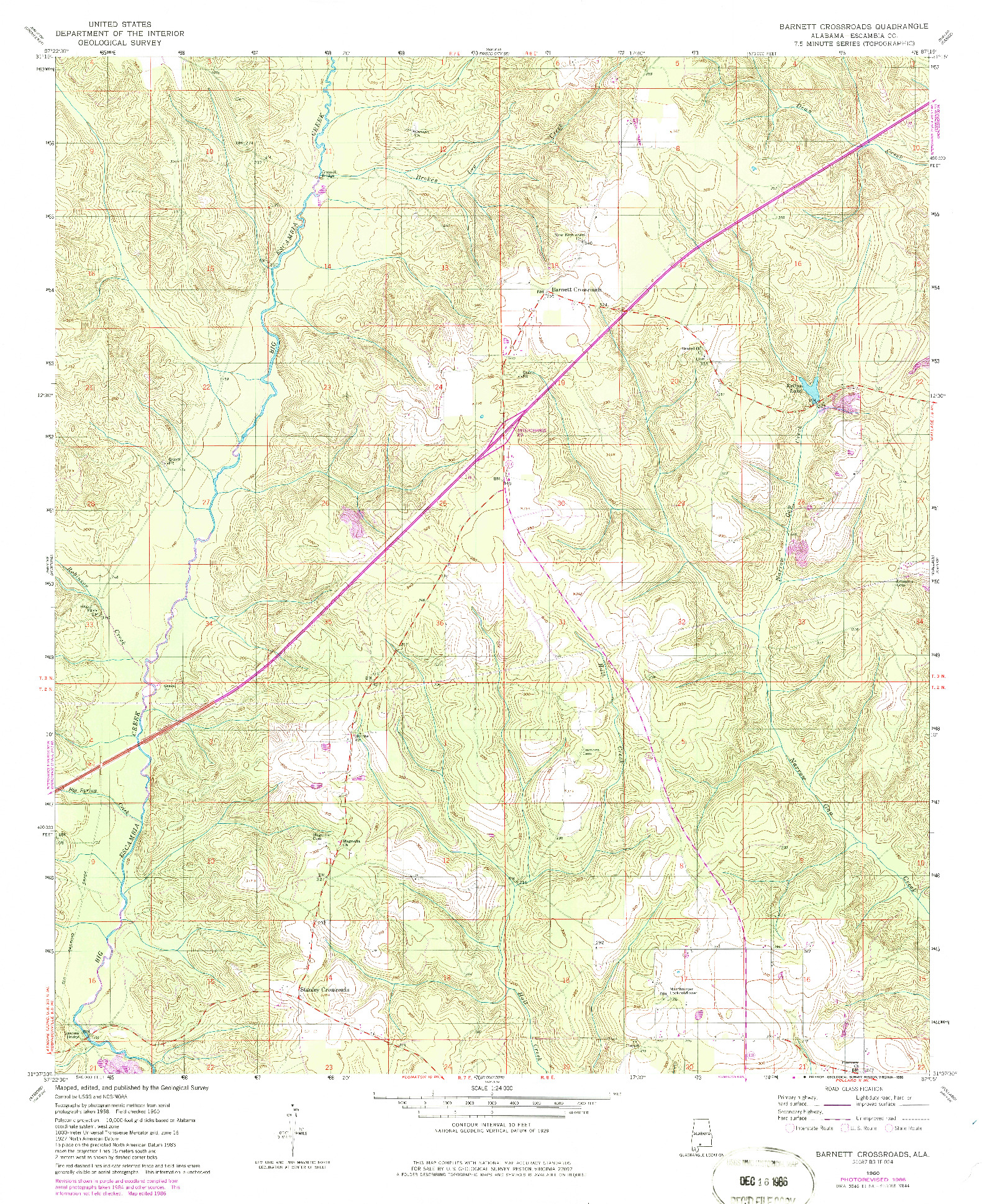 USGS 1:24000-SCALE QUADRANGLE FOR BARNETT CROSSROADS, AL 1960