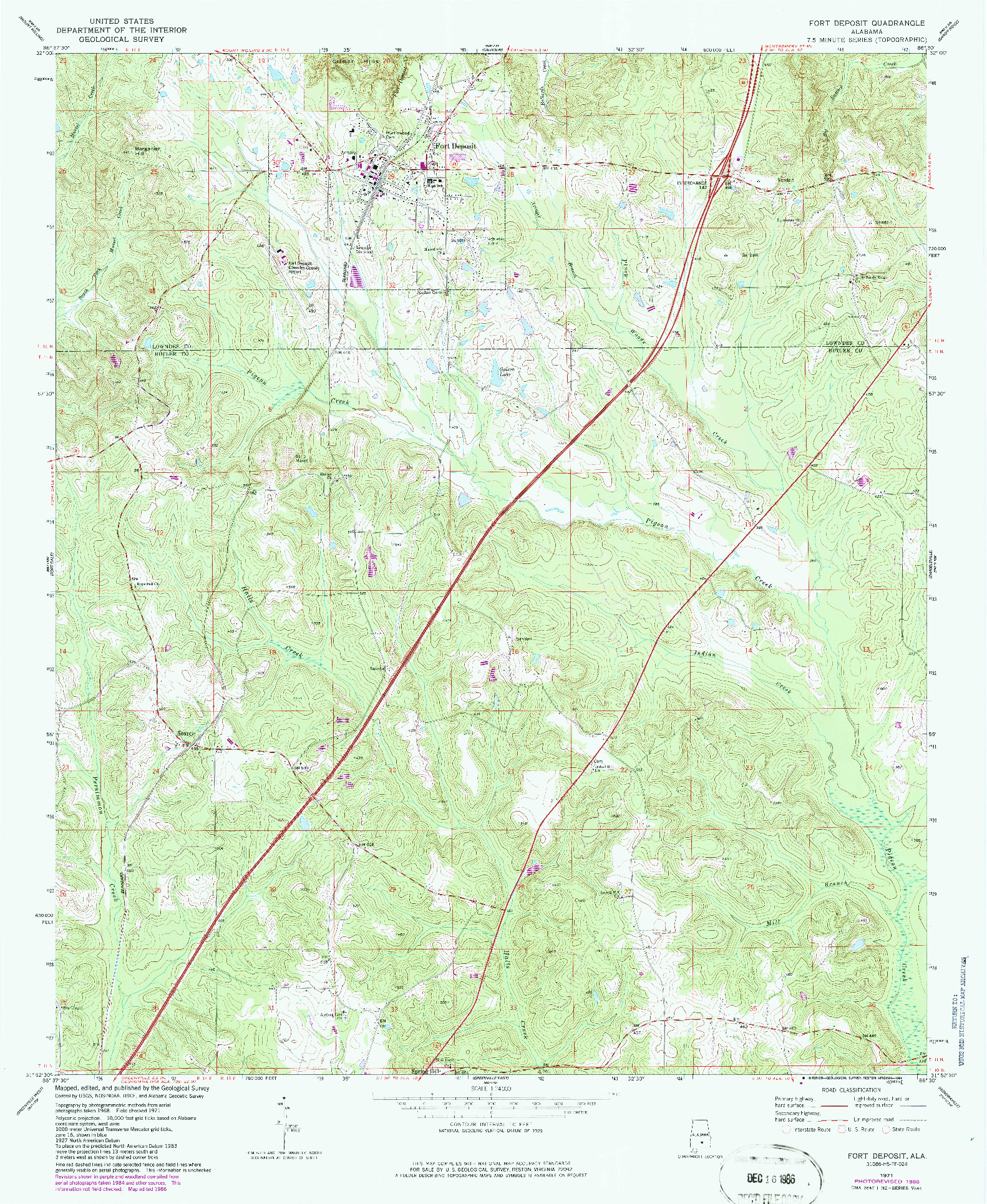 USGS 1:24000-SCALE QUADRANGLE FOR FORT DEPOSIT, AL 1971