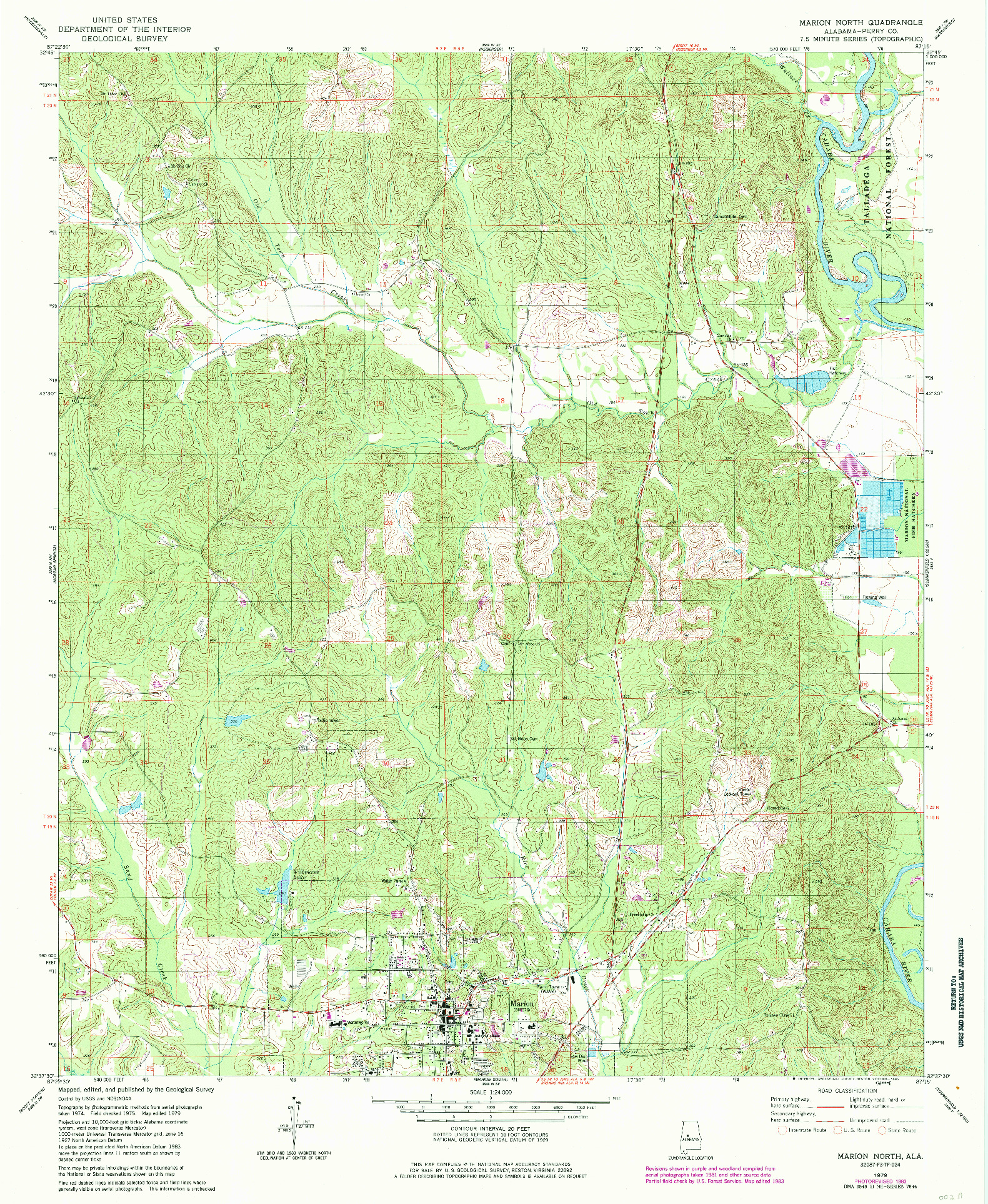 USGS 1:24000-SCALE QUADRANGLE FOR MARION NORTH, AL 1979