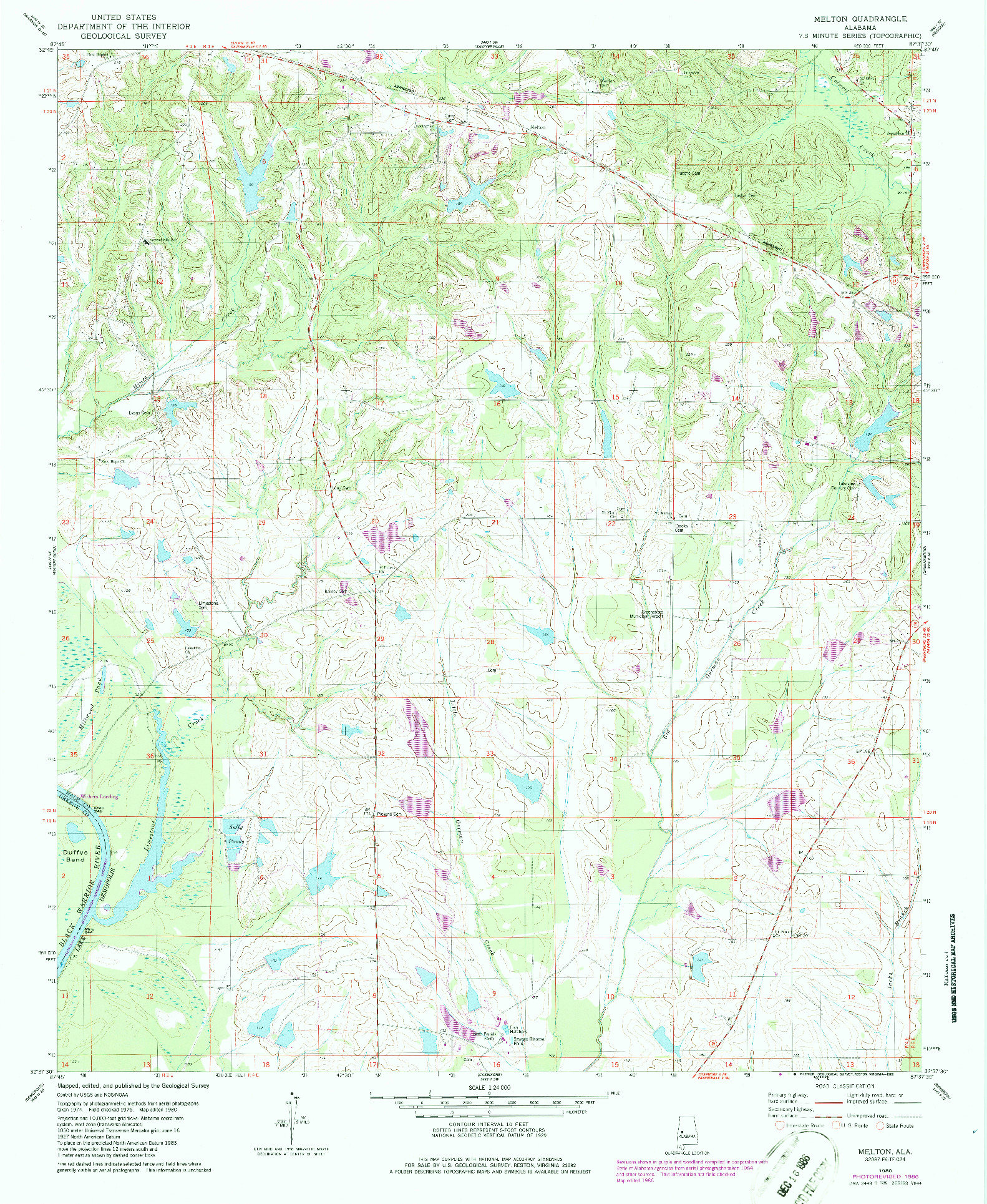 USGS 1:24000-SCALE QUADRANGLE FOR MELTON, AL 1980