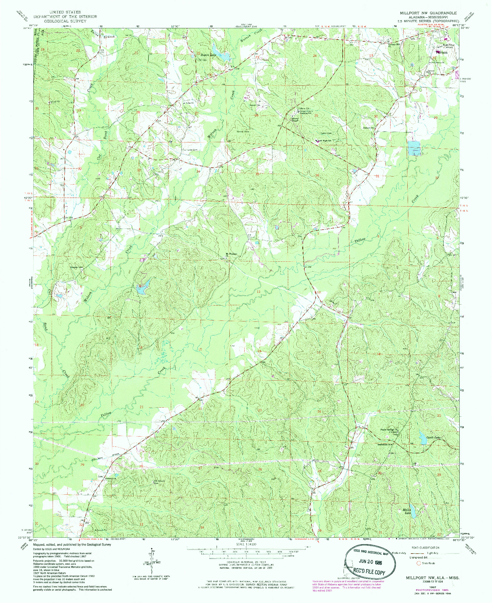 USGS 1:24000-SCALE QUADRANGLE FOR MILLPORT NW, AL 1967