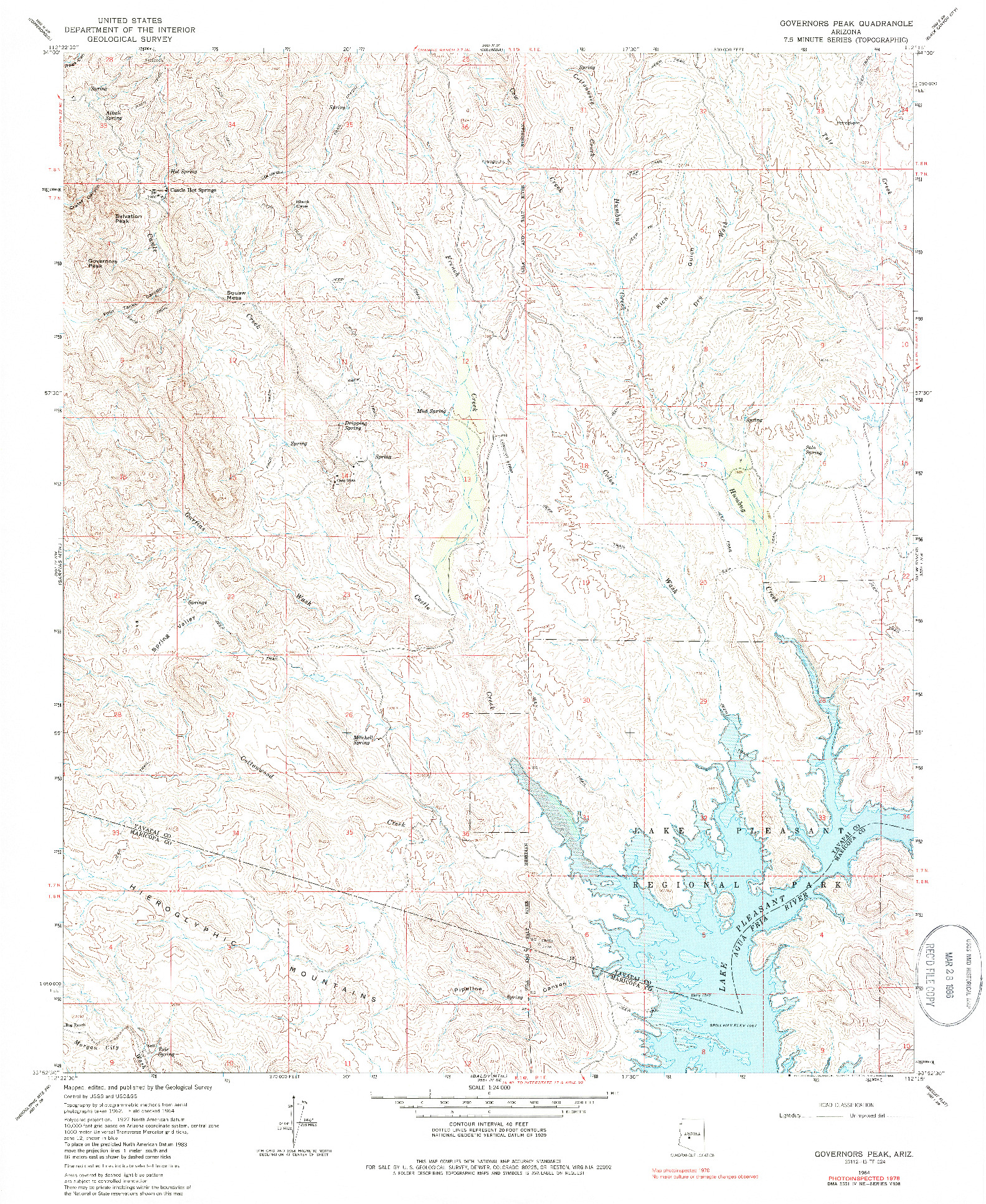 USGS 1:24000-SCALE QUADRANGLE FOR GOVERNORS PEAK, AZ 1964