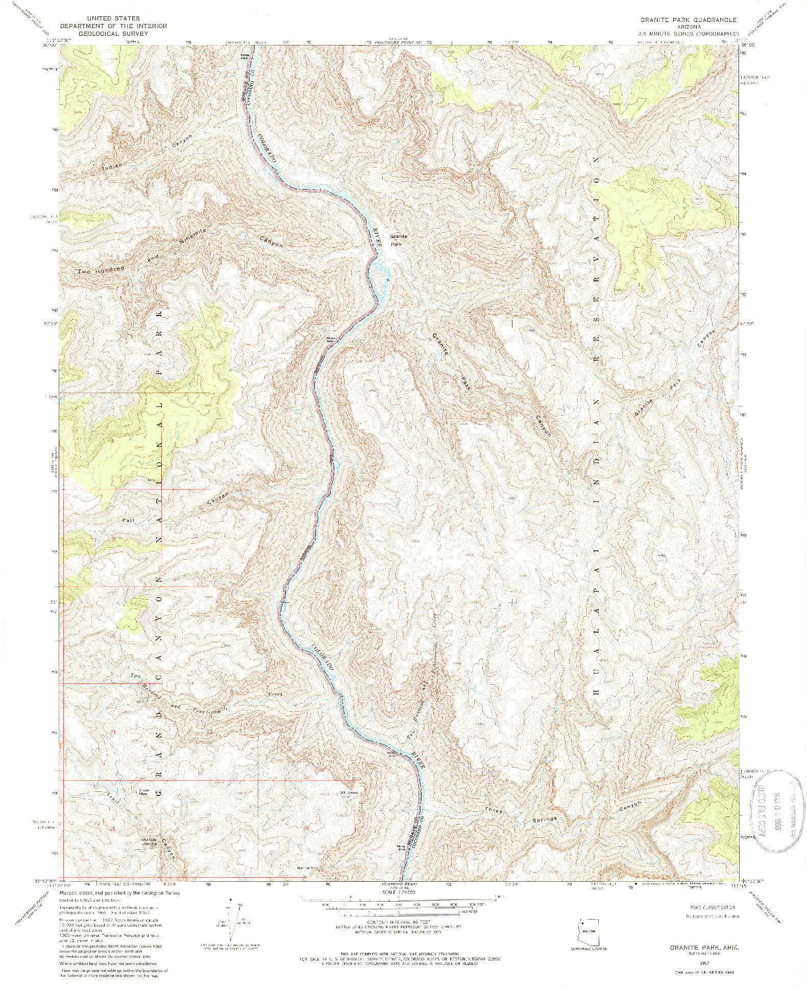 USGS 1:24000-SCALE QUADRANGLE FOR GRANITE PARK, AZ 1967