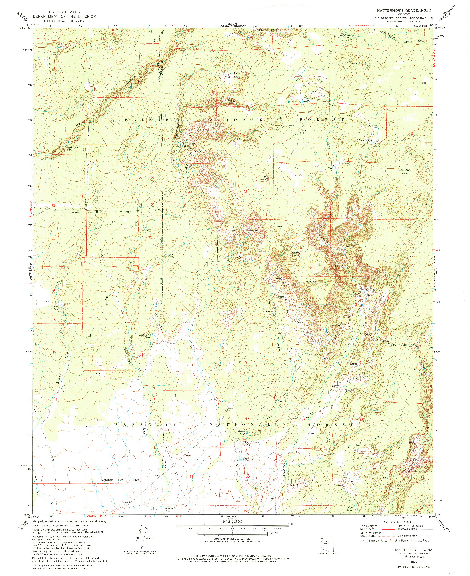 USGS 1:24000-SCALE QUADRANGLE FOR MATTERHORN, AZ 1979