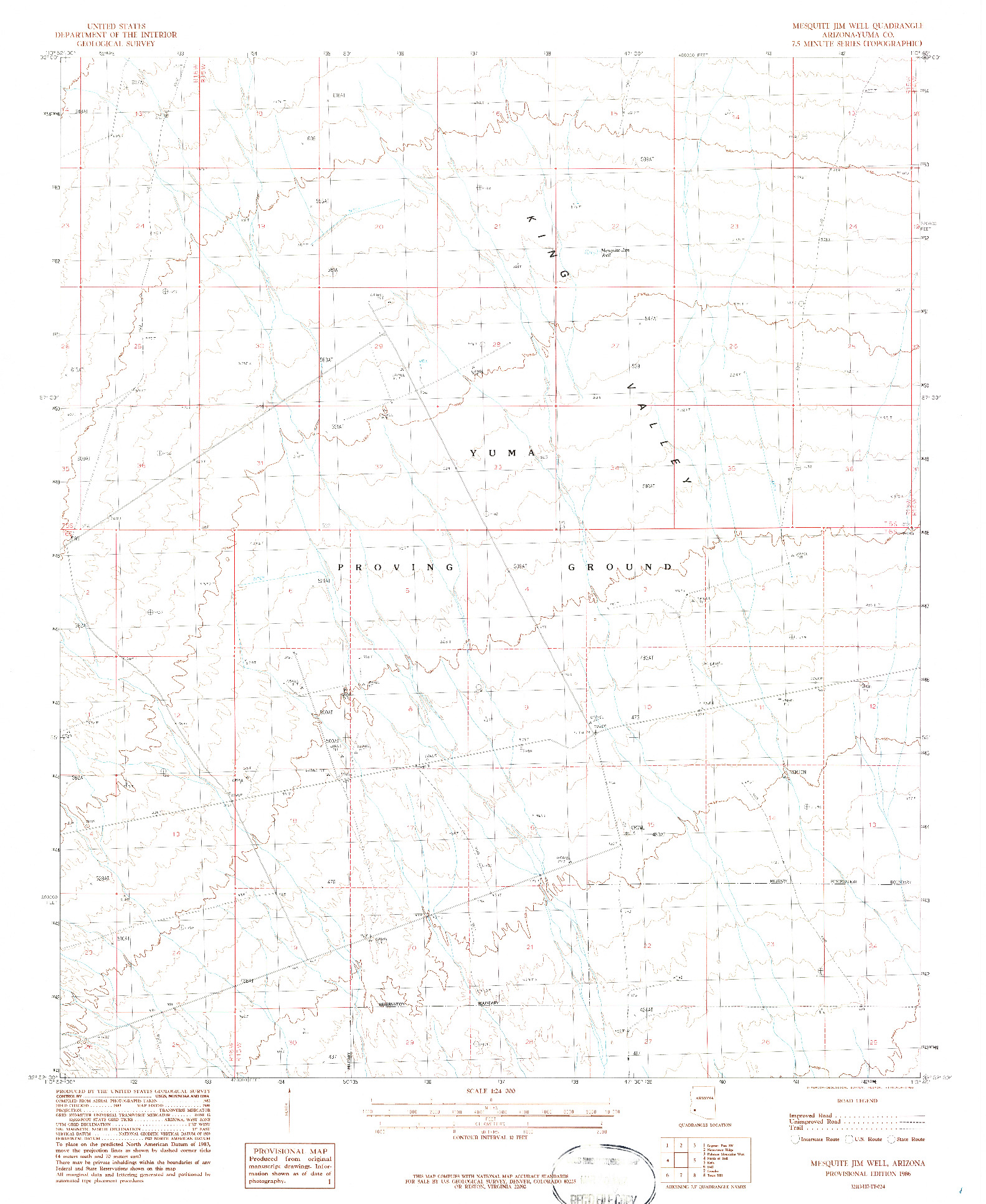 USGS 1:24000-SCALE QUADRANGLE FOR MESQUITE JIM WELL, AZ 1986