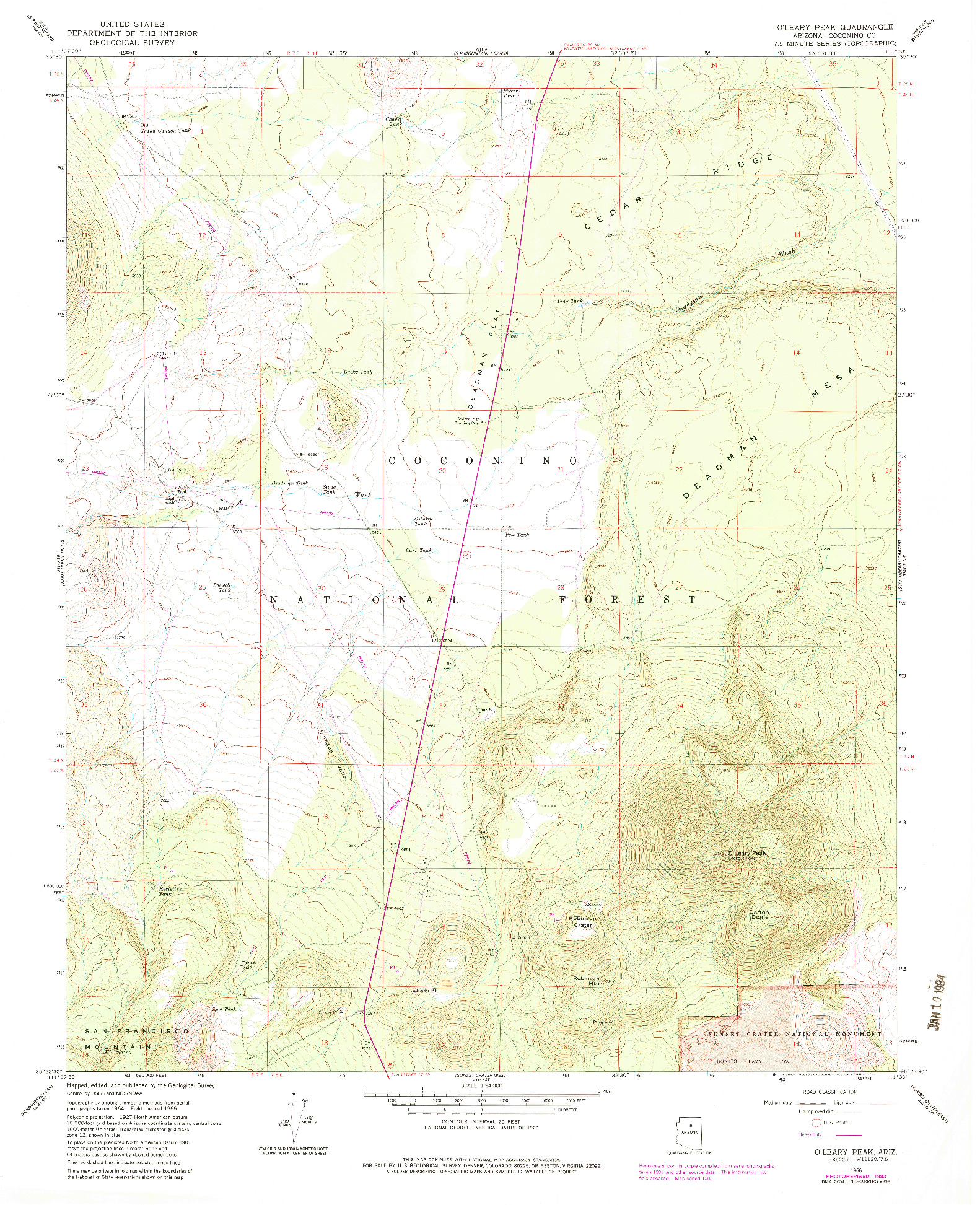 USGS 1:24000-SCALE QUADRANGLE FOR O'LEARY PEAK, AZ 1983