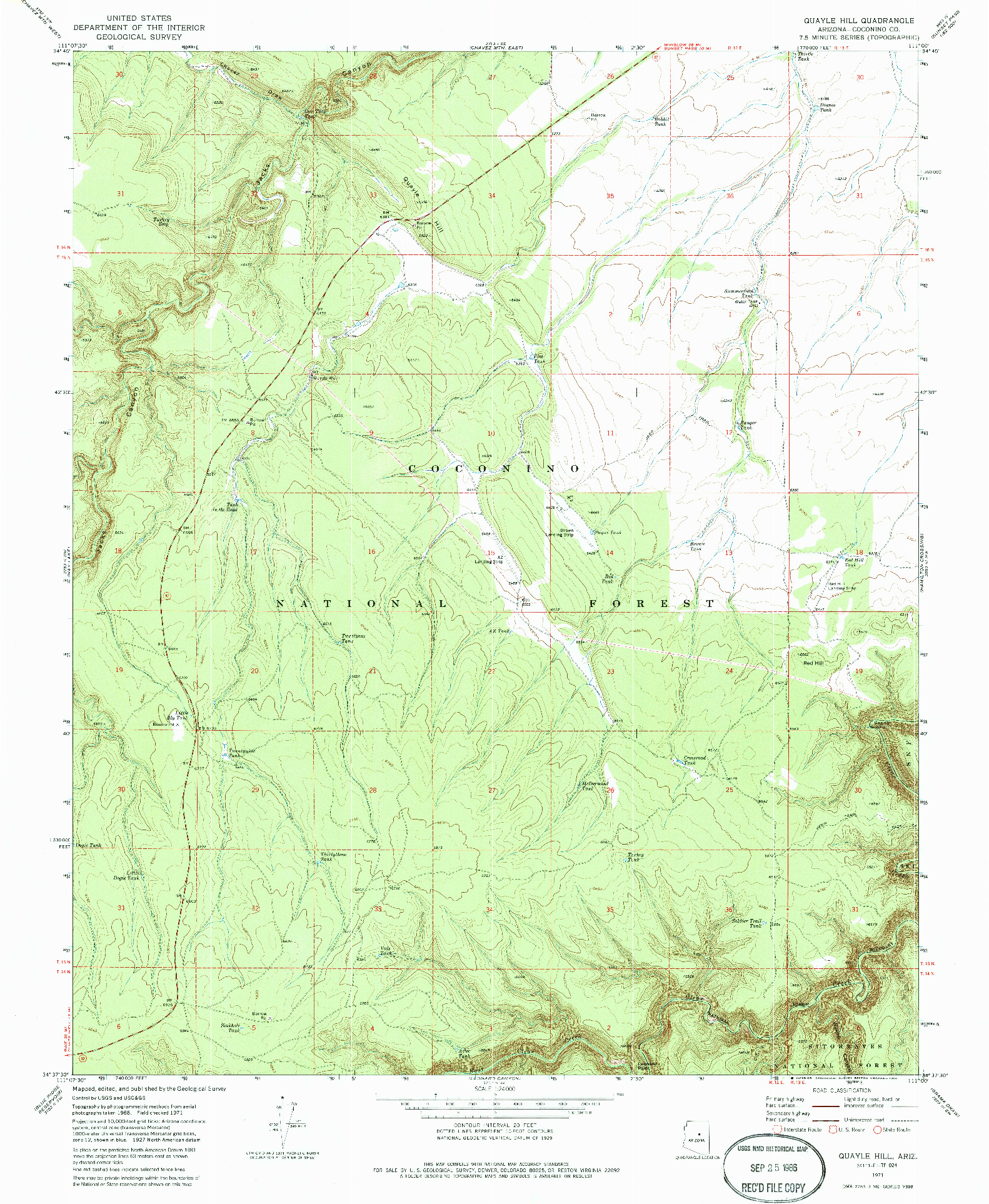 USGS 1:24000-SCALE QUADRANGLE FOR QUAYLE HILL, AZ 1971