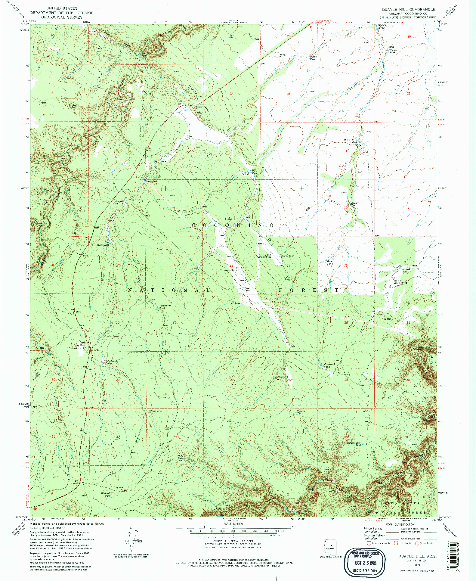 USGS 1:24000-SCALE QUADRANGLE FOR QUAYLE HILL, AZ 1971