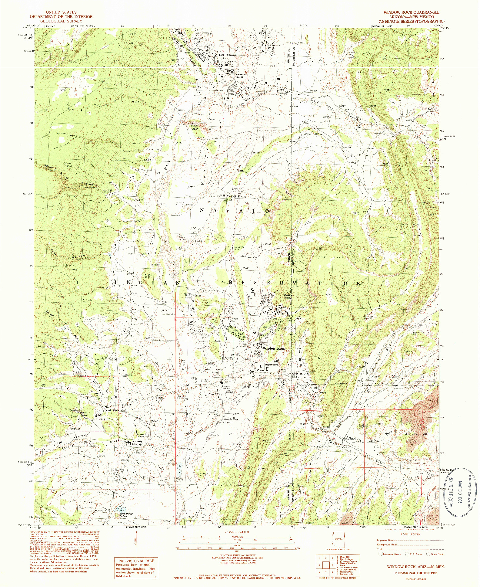 USGS 1:24000-SCALE QUADRANGLE FOR WINDOW ROCK, AZ 1983