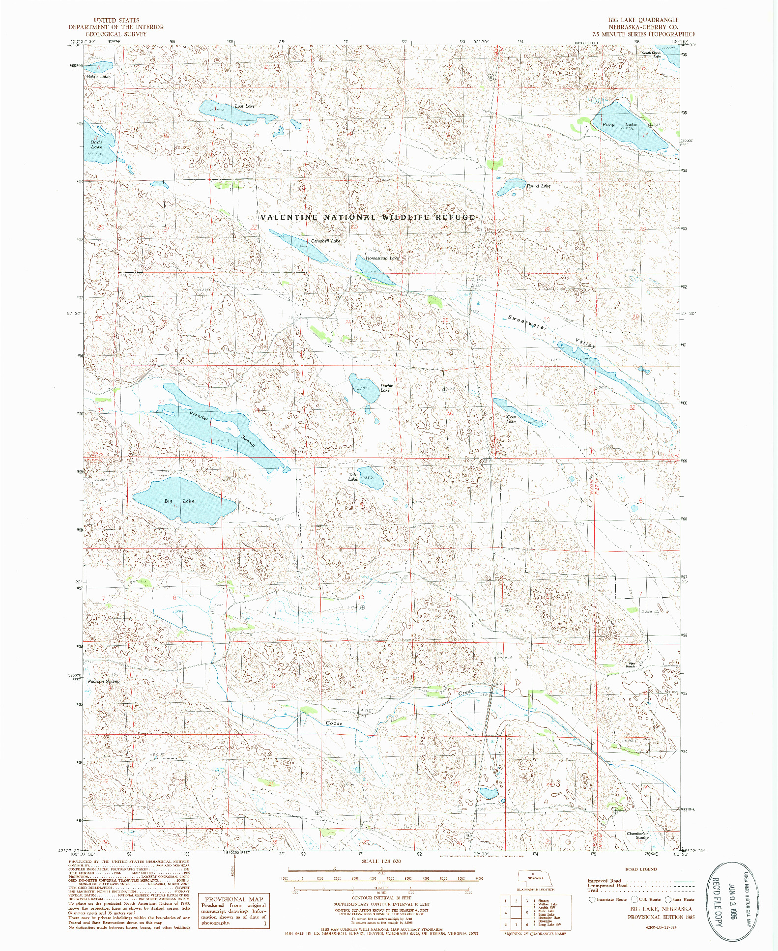 USGS 1:24000-SCALE QUADRANGLE FOR BIG LAKE, NE 1985