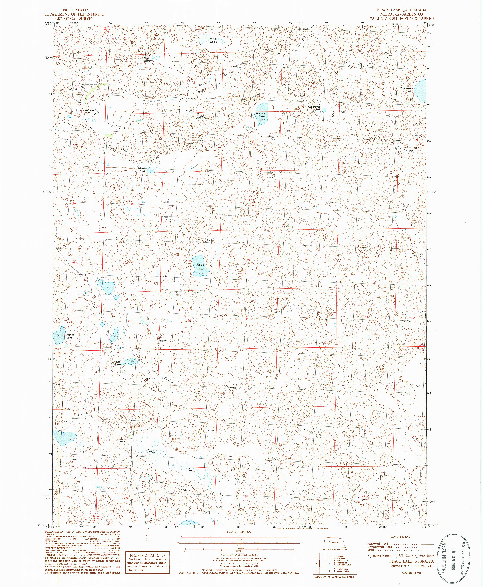 USGS 1:24000-SCALE QUADRANGLE FOR BLACK LAKE, NE 1986