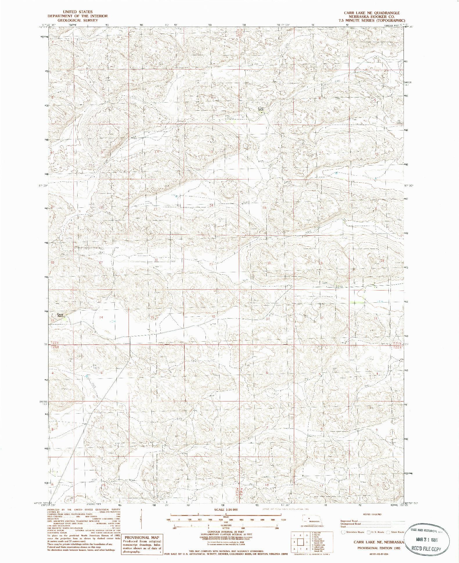 USGS 1:24000-SCALE QUADRANGLE FOR CARR LAKE NE, NE 1985