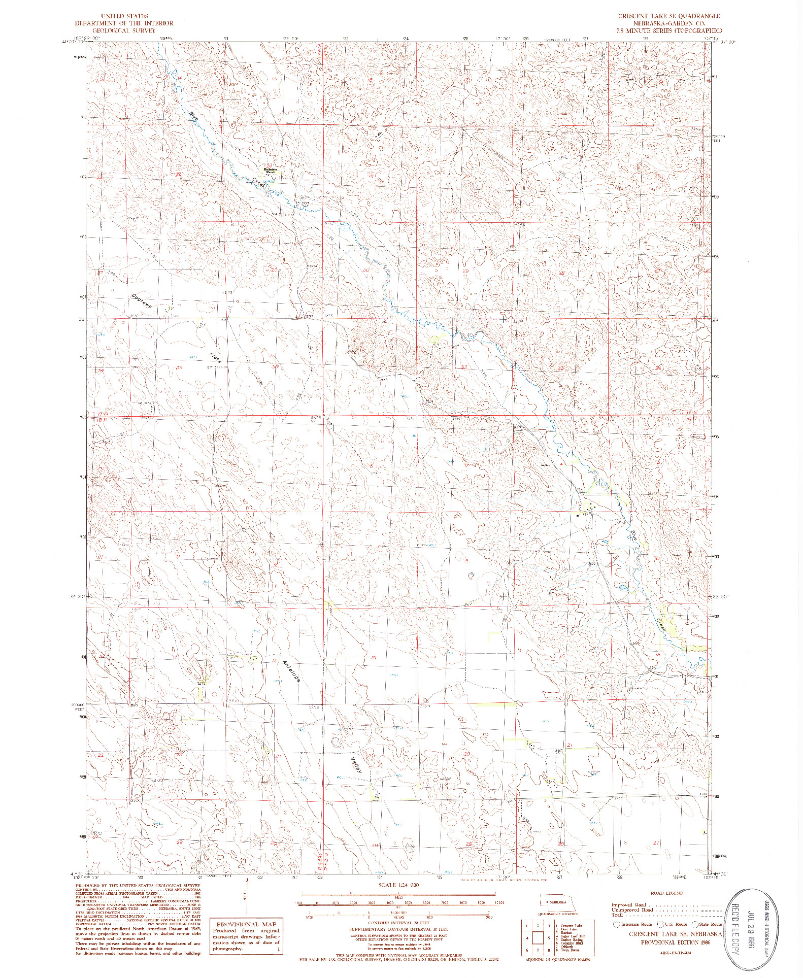 USGS 1:24000-SCALE QUADRANGLE FOR CRESCENT LAKE SE, NE 1986