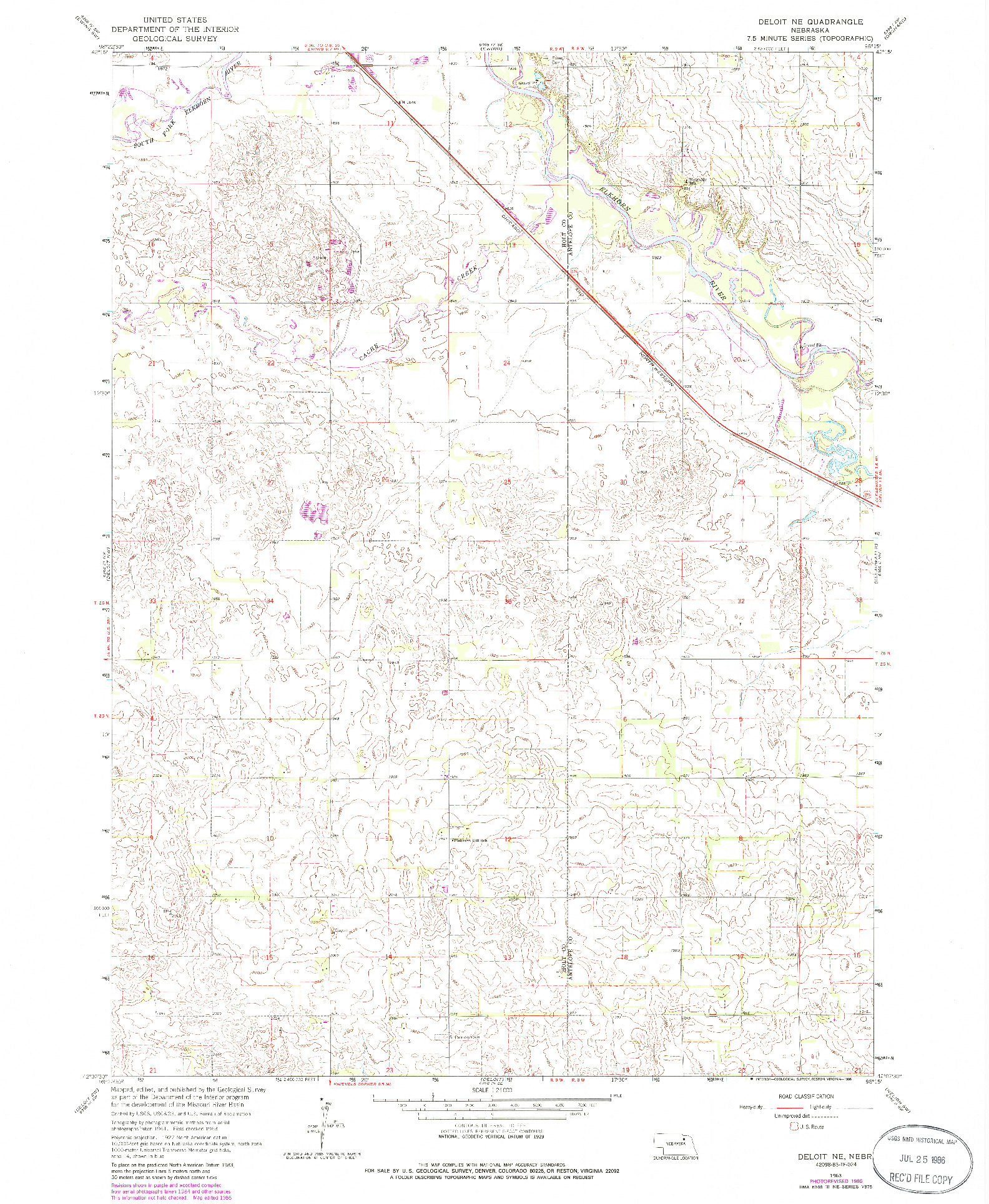 USGS 1:24000-SCALE QUADRANGLE FOR DELOIT NE, NE 1963
