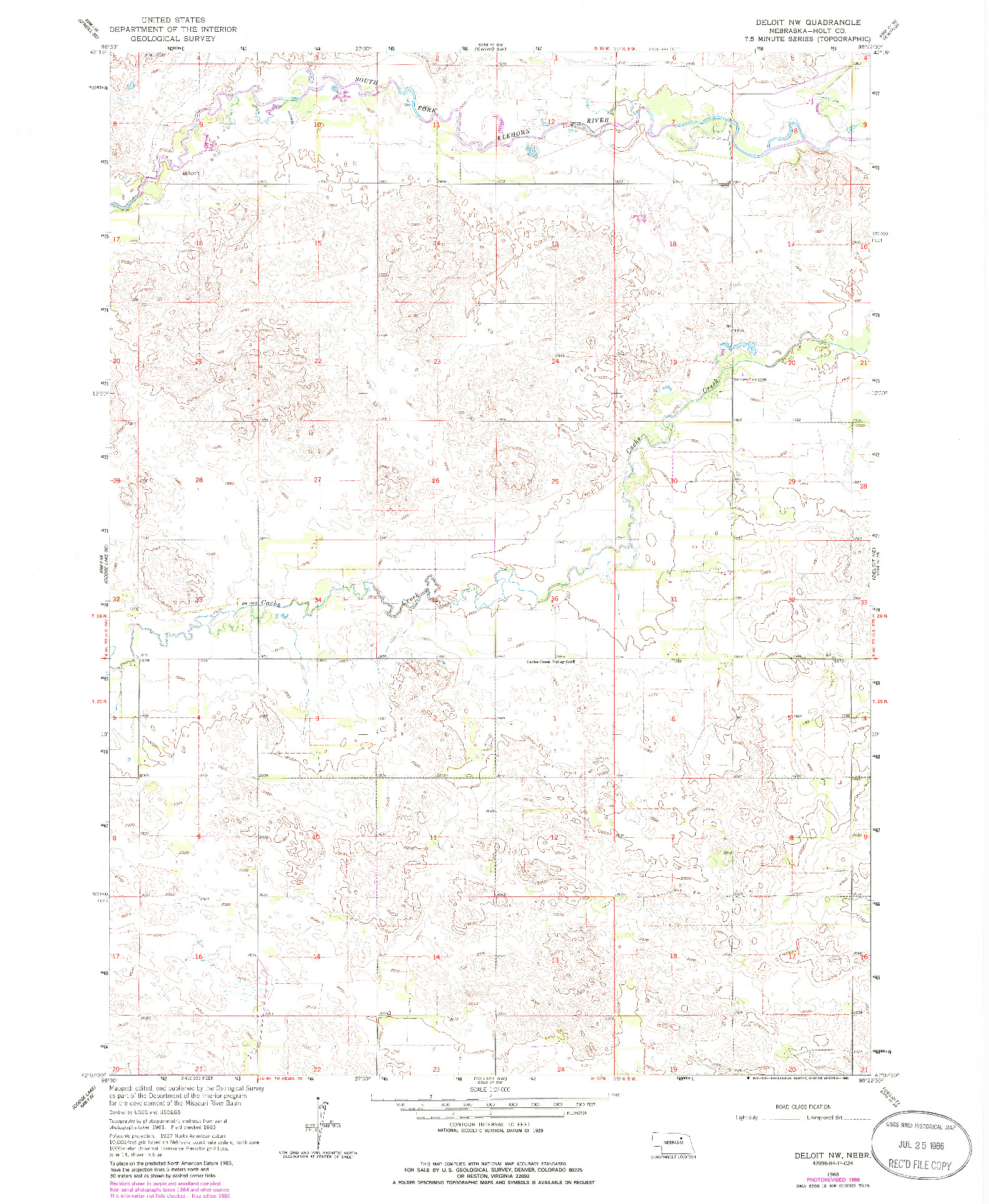 USGS 1:24000-SCALE QUADRANGLE FOR DELOIT NW, NE 1963