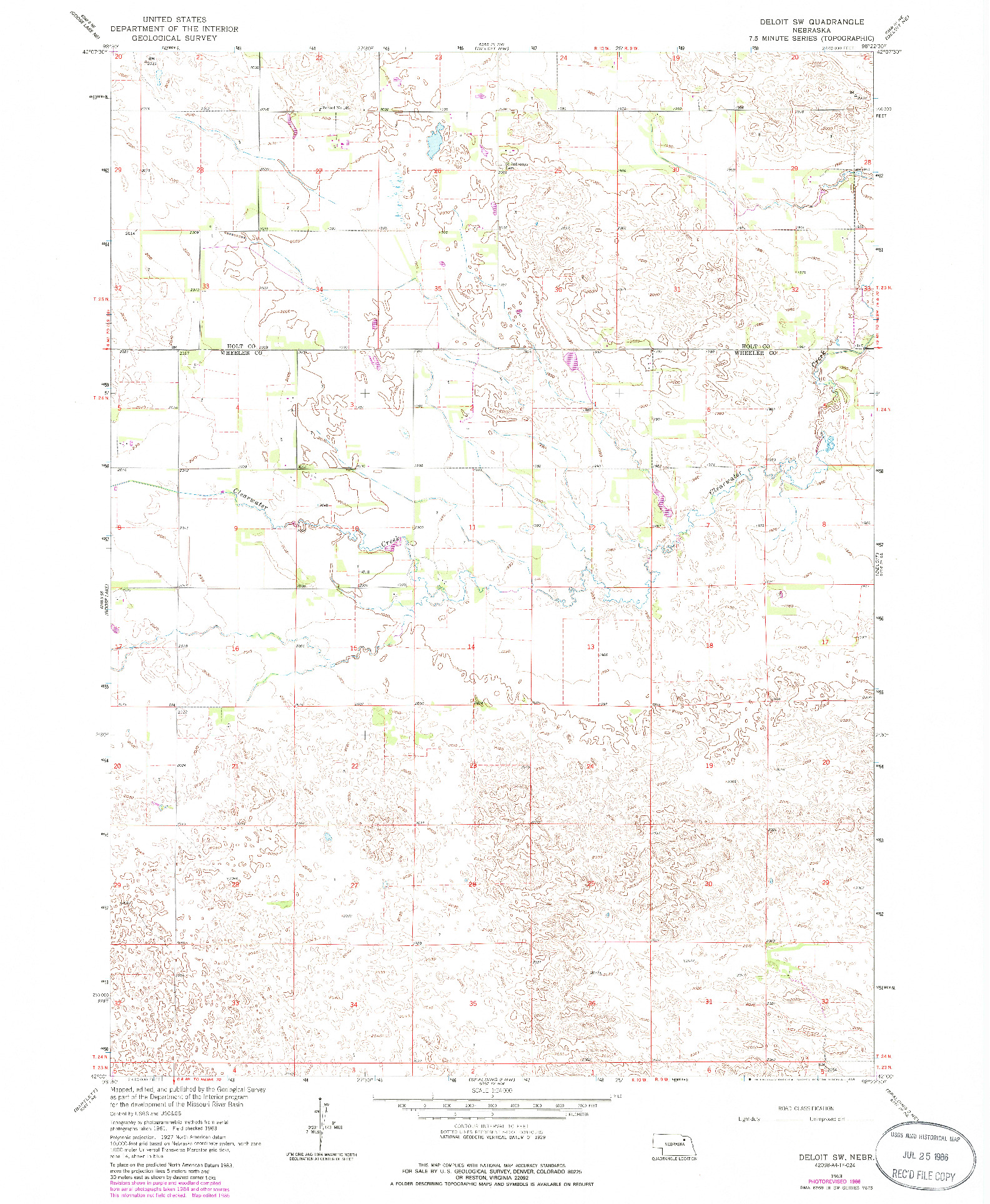 USGS 1:24000-SCALE QUADRANGLE FOR DELOIT SW, NE 1963