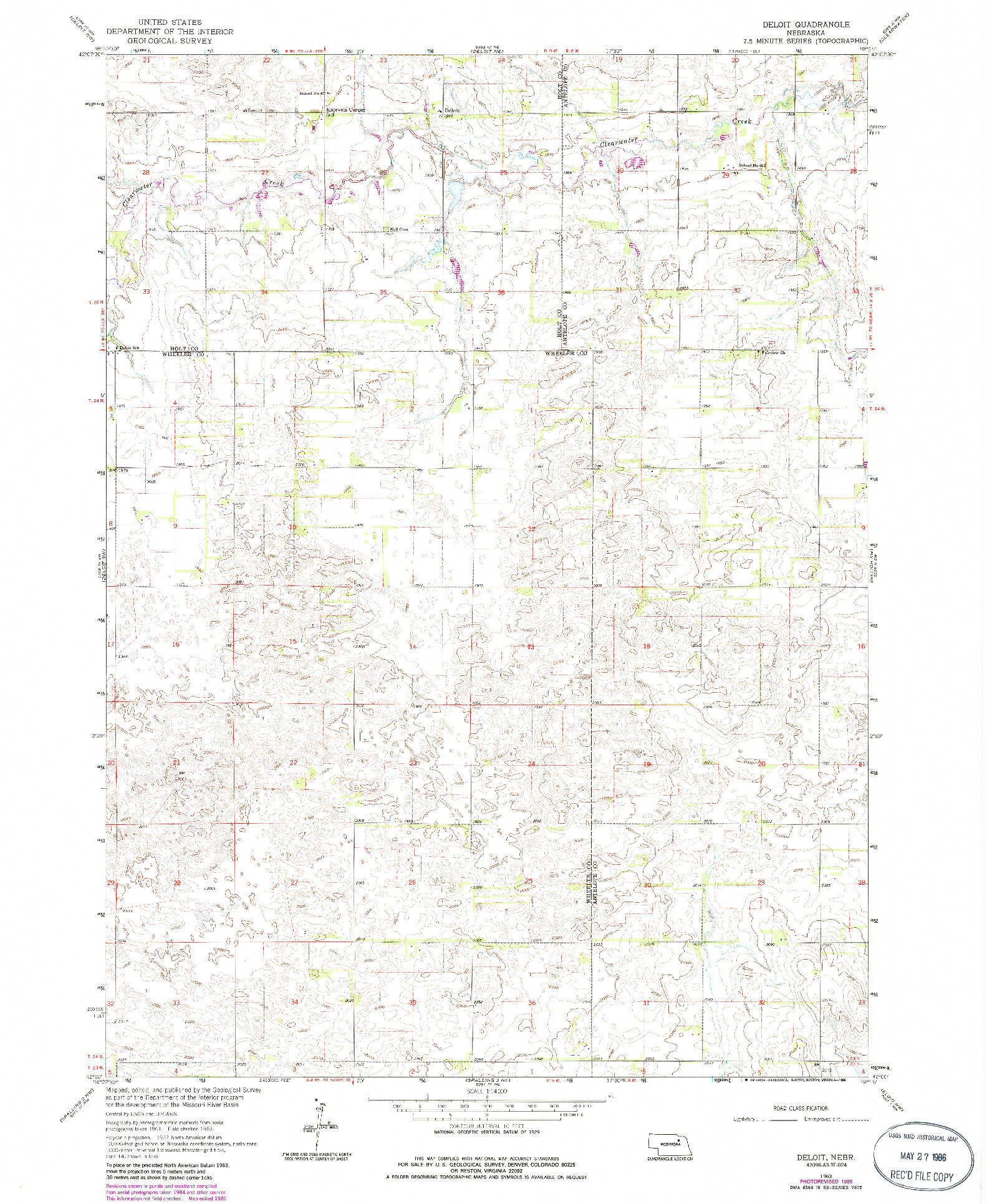 USGS 1:24000-SCALE QUADRANGLE FOR DELOIT, NE 1963