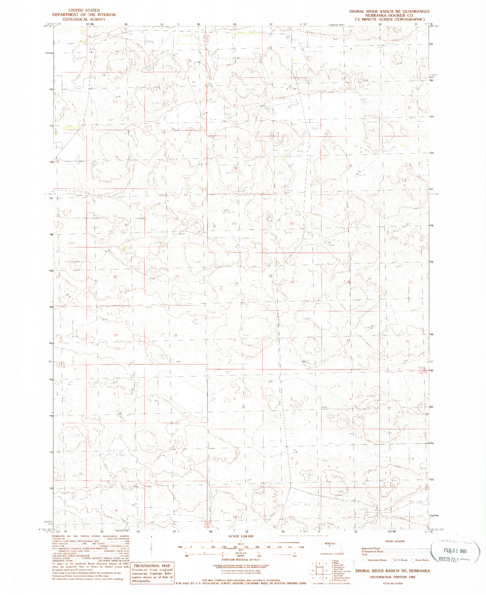 USGS 1:24000-SCALE QUADRANGLE FOR DISMAL RIVER RANCH NE, NE 1985