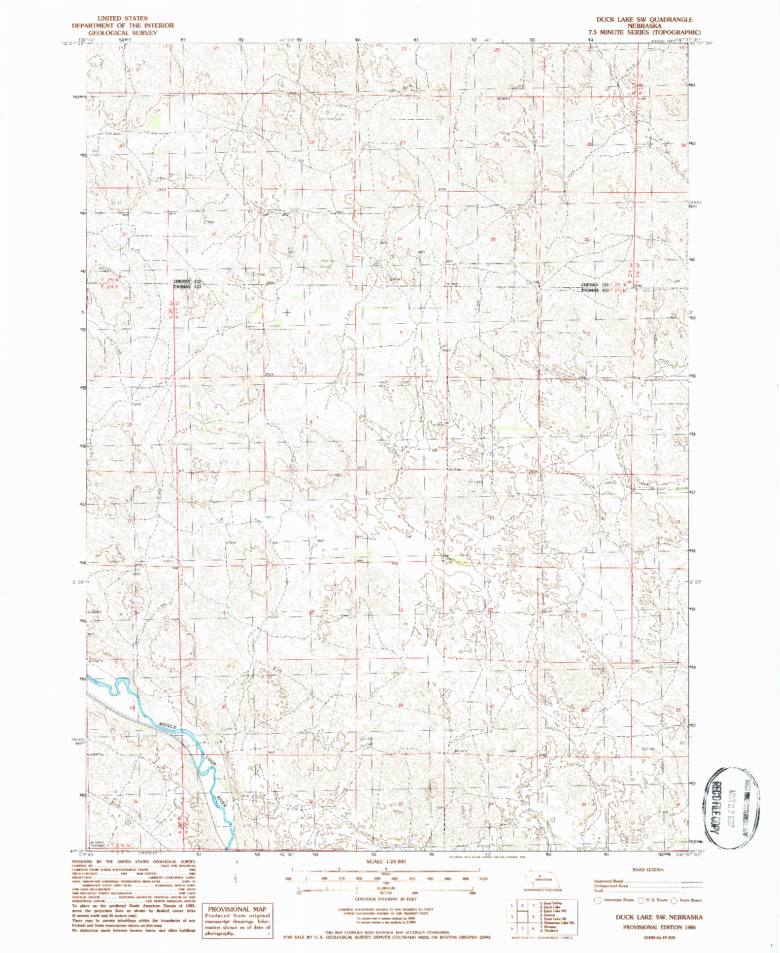 USGS 1:24000-SCALE QUADRANGLE FOR DUCK LAKE SW, NE 1986