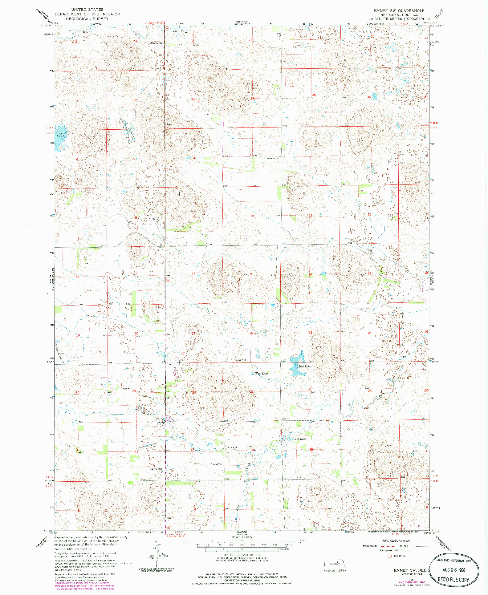 USGS 1:24000-SCALE QUADRANGLE FOR EMMET SW, NE 1964