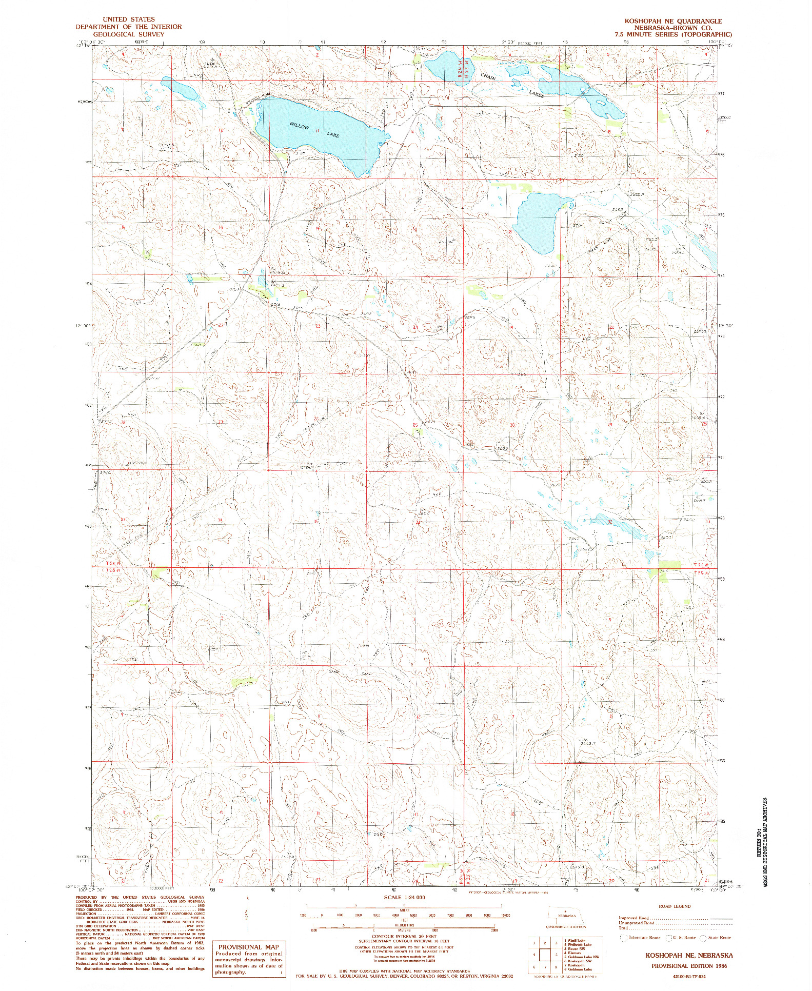 USGS 1:24000-SCALE QUADRANGLE FOR KOSHOPAH NE, NE 1986