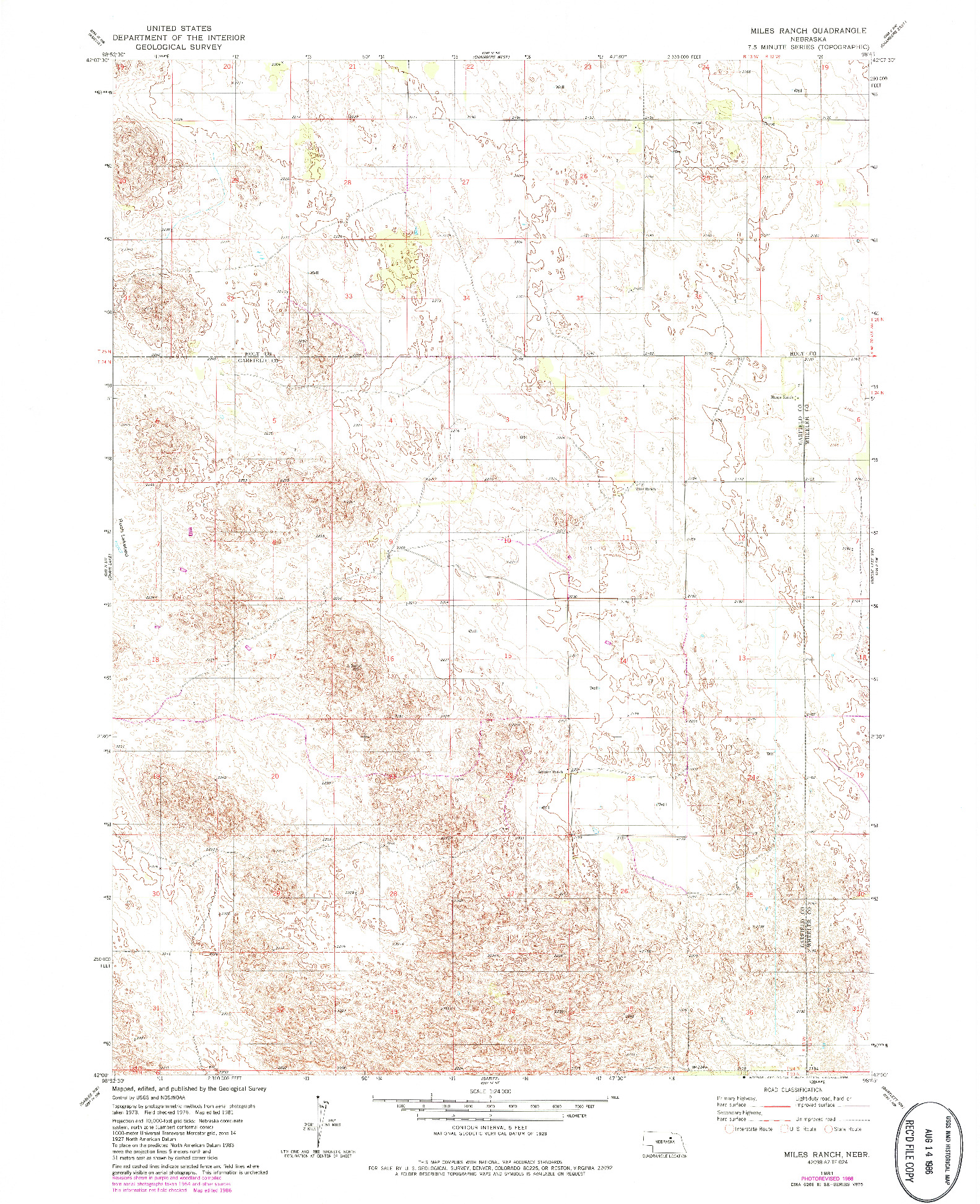 USGS 1:24000-SCALE QUADRANGLE FOR MILES RANCH, NE 1981