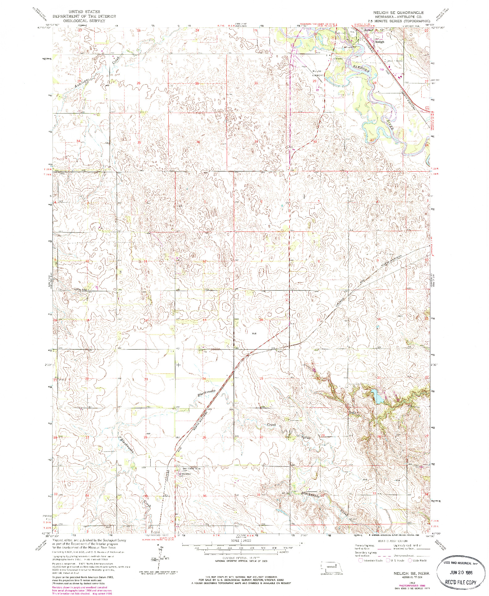 USGS 1:24000-SCALE QUADRANGLE FOR NELIGH SE, NE 1963