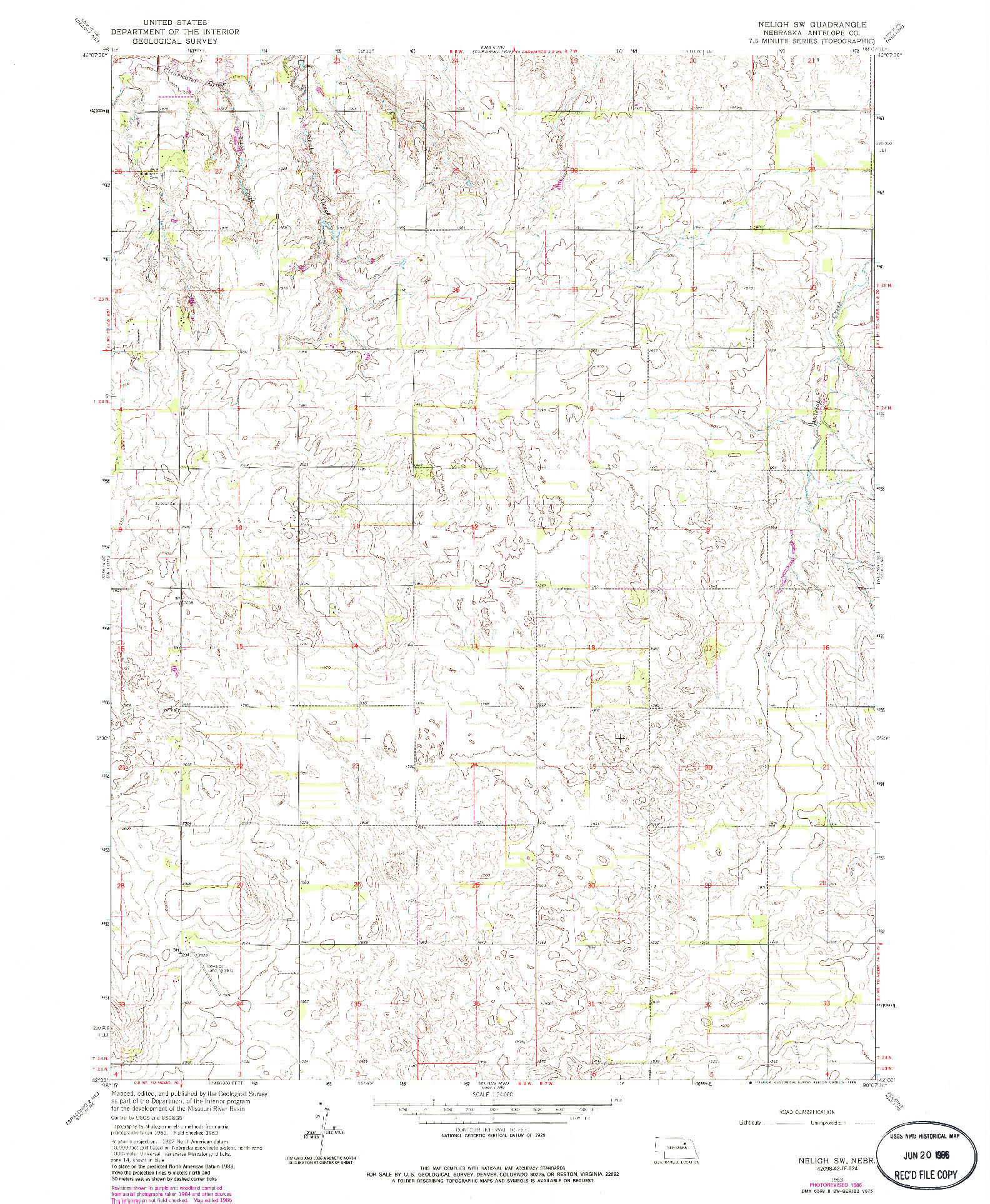 USGS 1:24000-SCALE QUADRANGLE FOR NELIGH SW, NE 1963